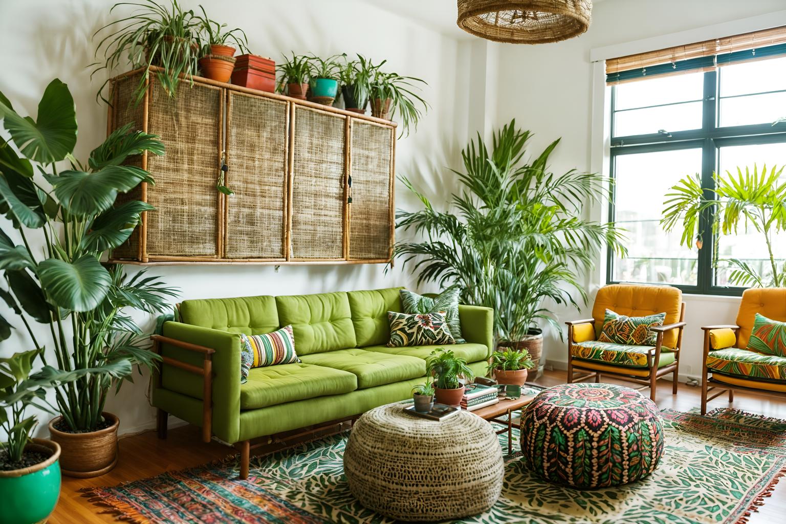 bohemian-style (office interior) with seating area with sofa and lounge chairs and cabinets and office desks and windows and computer desks and office chairs and plants. . with carefree layers of pattern, texture, and color and lush green nature and travel trinkets and bold patterns and playful colors and animal hides and natural materials and playful patterns. . cinematic photo, highly detailed, cinematic lighting, ultra-detailed, ultrarealistic, photorealism, 8k. bohemian interior design style. masterpiece, cinematic light, ultrarealistic+, photorealistic+, 8k, raw photo, realistic, sharp focus on eyes, (symmetrical eyes), (intact eyes), hyperrealistic, highest quality, best quality, , highly detailed, masterpiece, best quality, extremely detailed 8k wallpaper, masterpiece, best quality, ultra-detailed, best shadow, detailed background, detailed face, detailed eyes, high contrast, best illumination, detailed face, dulux, caustic, dynamic angle, detailed glow. dramatic lighting. highly detailed, insanely detailed hair, symmetrical, intricate details, professionally retouched, 8k high definition. strong bokeh. award winning photo.