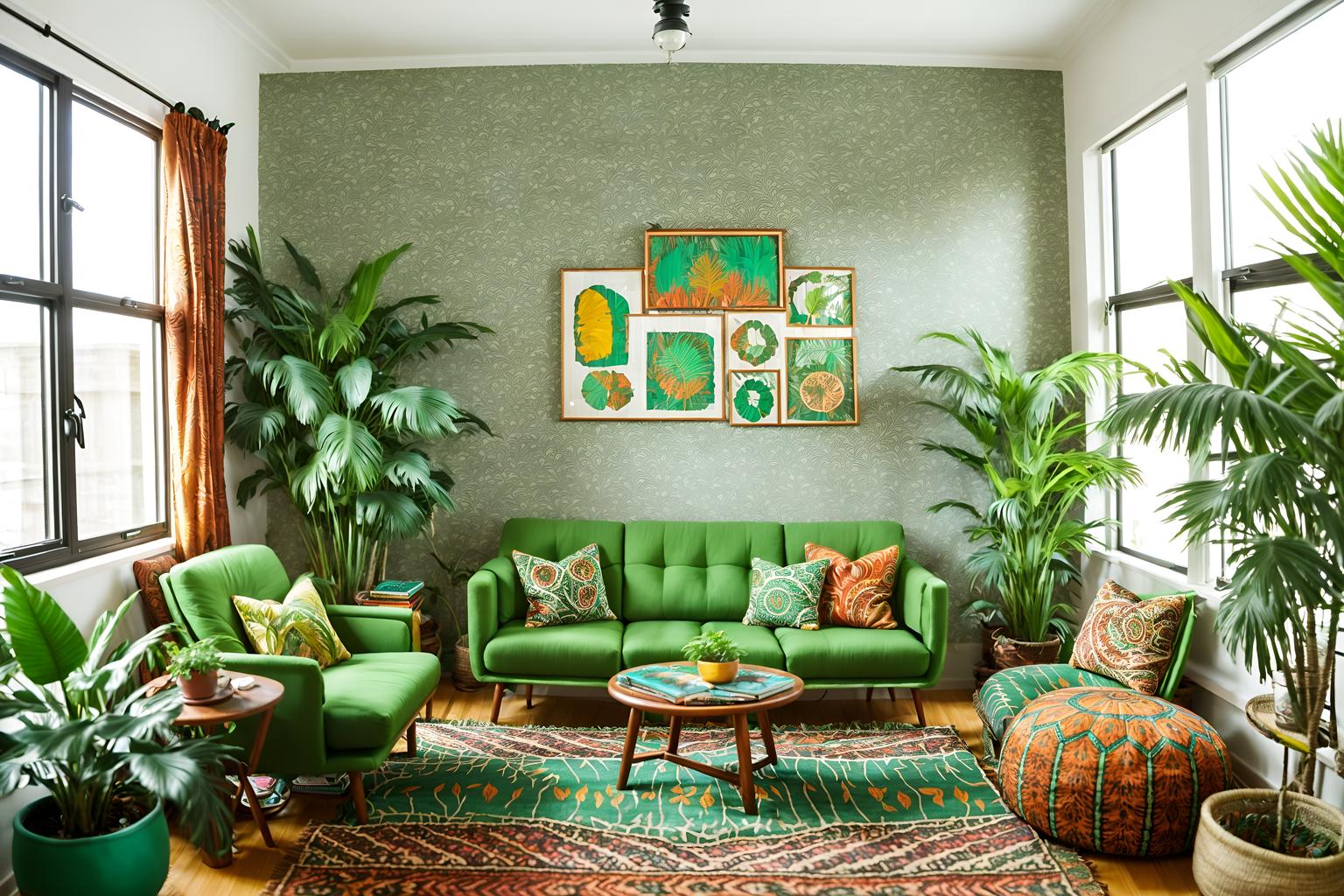 bohemian-style (office interior) with seating area with sofa and lounge chairs and cabinets and office desks and windows and computer desks and office chairs and plants. . with carefree layers of pattern, texture, and color and lush green nature and travel trinkets and bold patterns and playful colors and animal hides and natural materials and playful patterns. . cinematic photo, highly detailed, cinematic lighting, ultra-detailed, ultrarealistic, photorealism, 8k. bohemian interior design style. masterpiece, cinematic light, ultrarealistic+, photorealistic+, 8k, raw photo, realistic, sharp focus on eyes, (symmetrical eyes), (intact eyes), hyperrealistic, highest quality, best quality, , highly detailed, masterpiece, best quality, extremely detailed 8k wallpaper, masterpiece, best quality, ultra-detailed, best shadow, detailed background, detailed face, detailed eyes, high contrast, best illumination, detailed face, dulux, caustic, dynamic angle, detailed glow. dramatic lighting. highly detailed, insanely detailed hair, symmetrical, intricate details, professionally retouched, 8k high definition. strong bokeh. award winning photo.