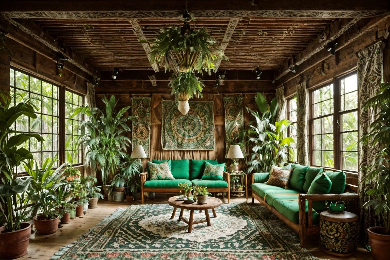 bohemian-style (clothing store interior) . with playful textures and lush green nature and a lack of structure and playful patterns and woods and natural materials and mixed patterns and bold patterns. . cinematic photo, highly detailed, cinematic lighting, ultra-detailed, ultrarealistic, photorealism, 8k. bohemian interior design style. masterpiece, cinematic light, ultrarealistic+, photorealistic+, 8k, raw photo, realistic, sharp focus on eyes, (symmetrical eyes), (intact eyes), hyperrealistic, highest quality, best quality, , highly detailed, masterpiece, best quality, extremely detailed 8k wallpaper, masterpiece, best quality, ultra-detailed, best shadow, detailed background, detailed face, detailed eyes, high contrast, best illumination, detailed face, dulux, caustic, dynamic angle, detailed glow. dramatic lighting. highly detailed, insanely detailed hair, symmetrical, intricate details, professionally retouched, 8k high definition. strong bokeh. award winning photo.