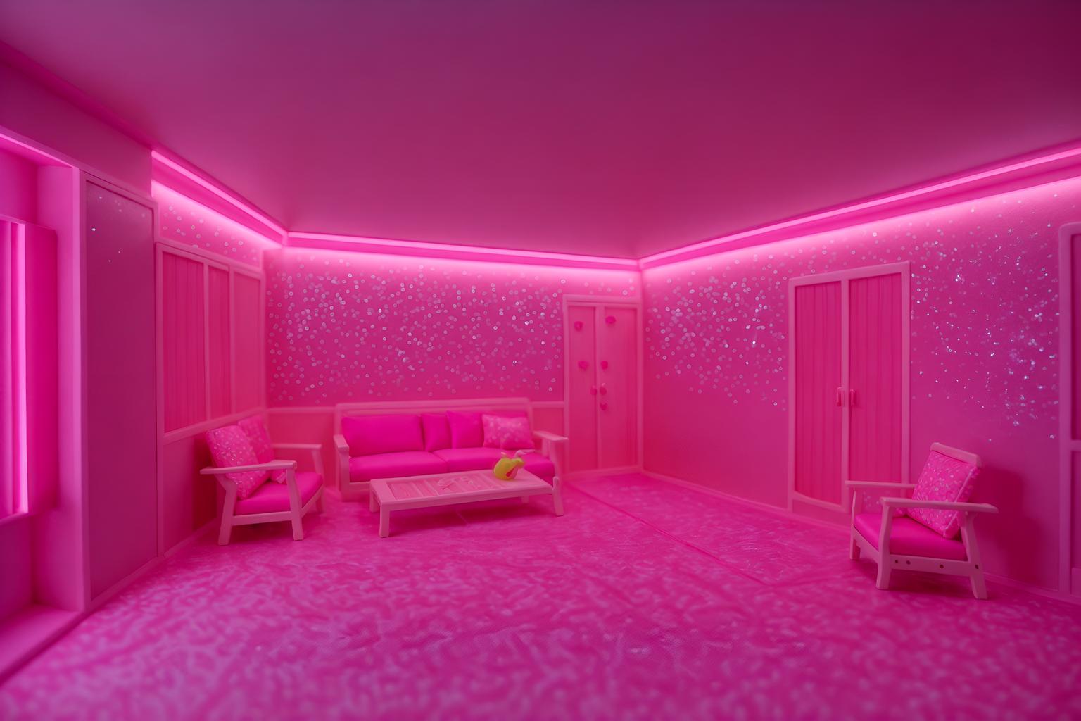 hot pink-style (onsen interior) . with barbie chairs and barbie closet and hot pink barbie colors and barbie sofa and barbie bold rosy hues like fuchsia and magenta and barbie glitter and sparkle and barbie plastic interior and hot pink barbie walls. . cinematic photo, highly detailed, cinematic lighting, ultra-detailed, ultrarealistic, photorealism, 8k. hot pink interior design style. masterpiece, cinematic light, ultrarealistic+, photorealistic+, 8k, raw photo, realistic, sharp focus on eyes, (symmetrical eyes), (intact eyes), hyperrealistic, highest quality, best quality, , highly detailed, masterpiece, best quality, extremely detailed 8k wallpaper, masterpiece, best quality, ultra-detailed, best shadow, detailed background, detailed face, detailed eyes, high contrast, best illumination, detailed face, dulux, caustic, dynamic angle, detailed glow. dramatic lighting. highly detailed, insanely detailed hair, symmetrical, intricate details, professionally retouched, 8k high definition. strong bokeh. award winning photo.