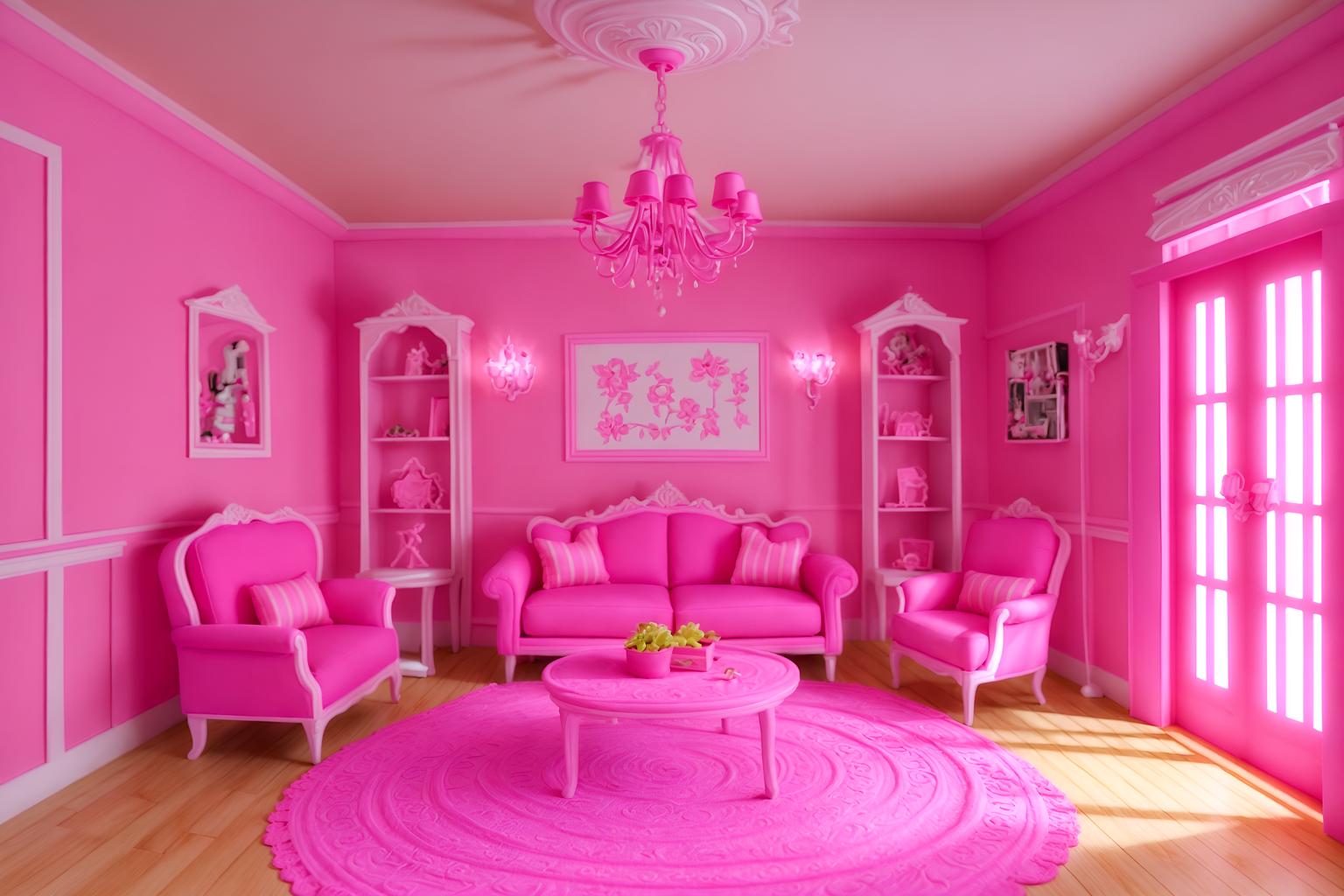 hot pink-style (attic interior) . with hot pink barbie walls and barbie closet and barbie sofa and barbie bold rosy hues like fuchsia and magenta and barbie plastic interior and barbie chairs and hot pink barbie colors and barbie style interior. . cinematic photo, highly detailed, cinematic lighting, ultra-detailed, ultrarealistic, photorealism, 8k. hot pink interior design style. masterpiece, cinematic light, ultrarealistic+, photorealistic+, 8k, raw photo, realistic, sharp focus on eyes, (symmetrical eyes), (intact eyes), hyperrealistic, highest quality, best quality, , highly detailed, masterpiece, best quality, extremely detailed 8k wallpaper, masterpiece, best quality, ultra-detailed, best shadow, detailed background, detailed face, detailed eyes, high contrast, best illumination, detailed face, dulux, caustic, dynamic angle, detailed glow. dramatic lighting. highly detailed, insanely detailed hair, symmetrical, intricate details, professionally retouched, 8k high definition. strong bokeh. award winning photo.