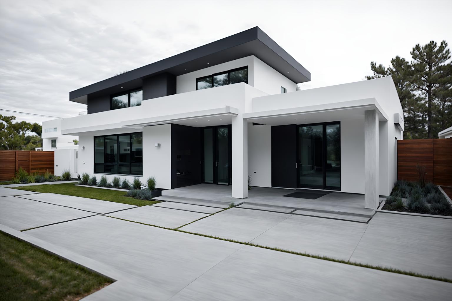 minimalist-style exterior designed (house exterior exterior) . with clean lines and lots of light and a monochromatic palette with colour used as an accent and an open floor plan and functional furniture and focus on the shape, colour and texture of just a few of essential elements and clean lines. . cinematic photo, highly detailed, cinematic lighting, ultra-detailed, ultrarealistic, photorealism, 8k. minimalist exterior design style. masterpiece, cinematic light, ultrarealistic+, photorealistic+, 8k, raw photo, realistic, sharp focus on eyes, (symmetrical eyes), (intact eyes), hyperrealistic, highest quality, best quality, , highly detailed, masterpiece, best quality, extremely detailed 8k wallpaper, masterpiece, best quality, ultra-detailed, best shadow, detailed background, detailed face, detailed eyes, high contrast, best illumination, detailed face, dulux, caustic, dynamic angle, detailed glow. dramatic lighting. highly detailed, insanely detailed hair, symmetrical, intricate details, professionally retouched, 8k high definition. strong bokeh. award winning photo.