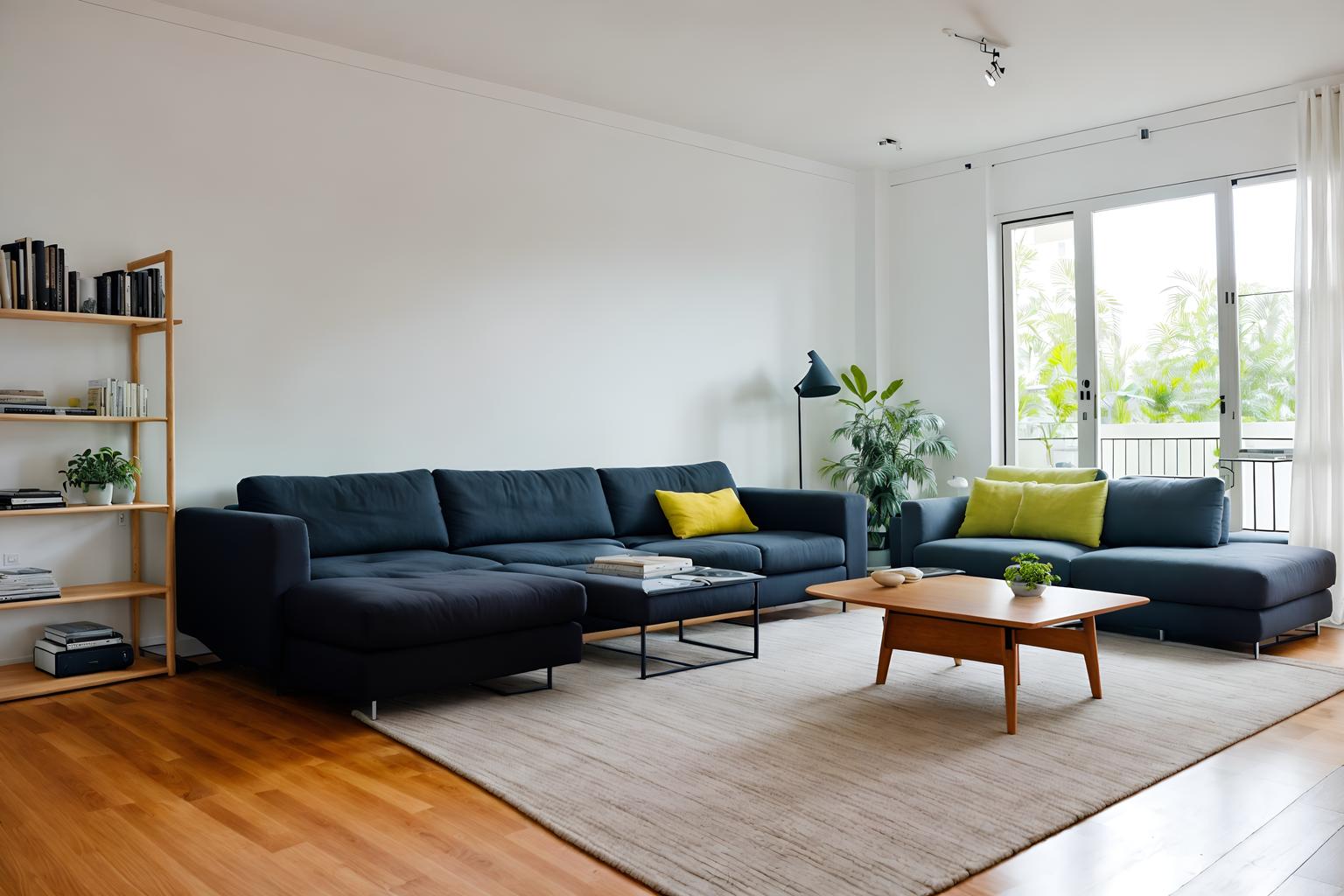 minimalist-style (living room interior) with chairs and furniture and occasional tables and sofa and televisions and plant and rug and bookshelves. . with lots of light and focus on the shape, colour and texture of just a few of essential elements and an open floor plan and clean lines and functional furniture and a monochromatic palette with colour used as an accent and lots of light. . cinematic photo, highly detailed, cinematic lighting, ultra-detailed, ultrarealistic, photorealism, 8k. minimalist interior design style. masterpiece, cinematic light, ultrarealistic+, photorealistic+, 8k, raw photo, realistic, sharp focus on eyes, (symmetrical eyes), (intact eyes), hyperrealistic, highest quality, best quality, , highly detailed, masterpiece, best quality, extremely detailed 8k wallpaper, masterpiece, best quality, ultra-detailed, best shadow, detailed background, detailed face, detailed eyes, high contrast, best illumination, detailed face, dulux, caustic, dynamic angle, detailed glow. dramatic lighting. highly detailed, insanely detailed hair, symmetrical, intricate details, professionally retouched, 8k high definition. strong bokeh. award winning photo.