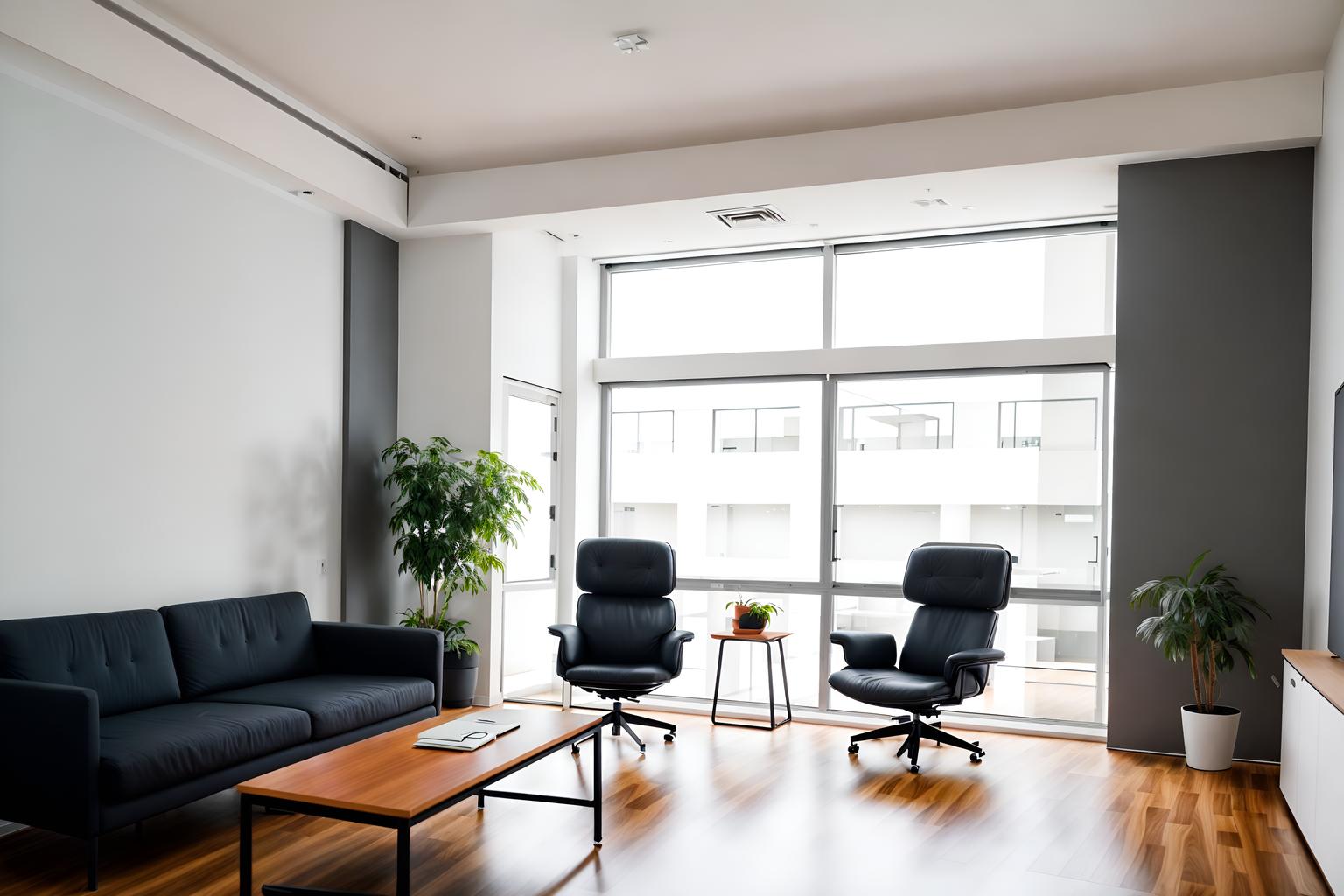 minimalist-style (coworking space interior) with office desks and lounge chairs and office chairs and seating area with sofa and office desks. . with a monochromatic palette with colour used as an accent and an open floor plan and lots of light and clean lines and functional furniture and focus on the shape, colour and texture of just a few of essential elements and a monochromatic palette with colour used as an accent. . cinematic photo, highly detailed, cinematic lighting, ultra-detailed, ultrarealistic, photorealism, 8k. minimalist interior design style. masterpiece, cinematic light, ultrarealistic+, photorealistic+, 8k, raw photo, realistic, sharp focus on eyes, (symmetrical eyes), (intact eyes), hyperrealistic, highest quality, best quality, , highly detailed, masterpiece, best quality, extremely detailed 8k wallpaper, masterpiece, best quality, ultra-detailed, best shadow, detailed background, detailed face, detailed eyes, high contrast, best illumination, detailed face, dulux, caustic, dynamic angle, detailed glow. dramatic lighting. highly detailed, insanely detailed hair, symmetrical, intricate details, professionally retouched, 8k high definition. strong bokeh. award winning photo.