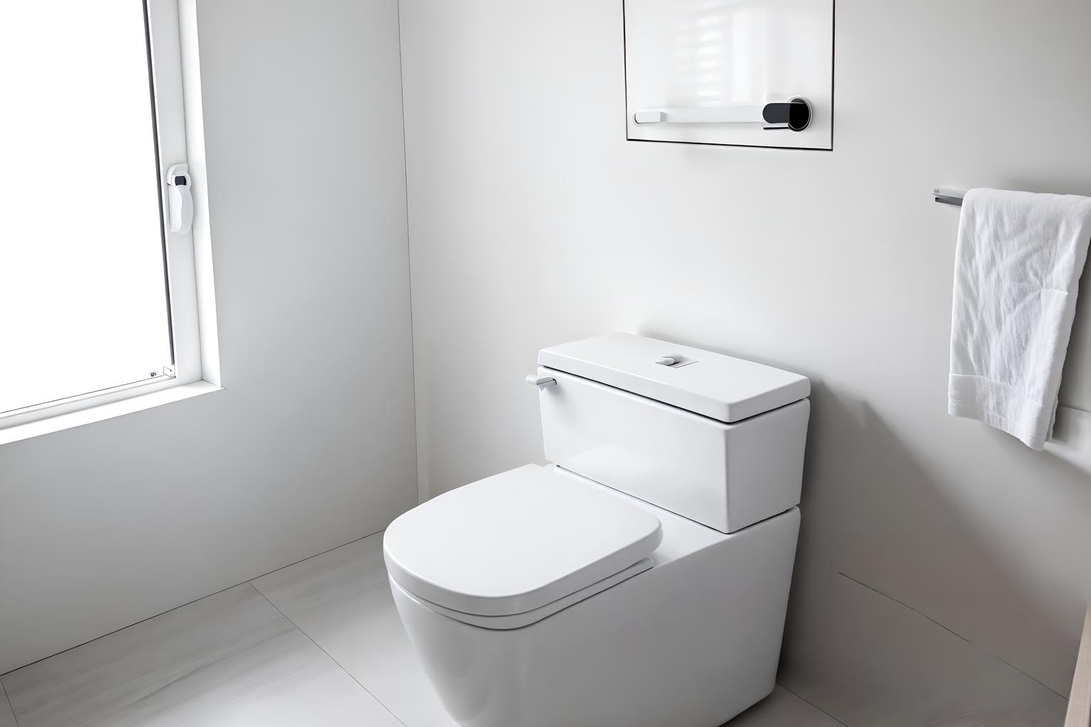 minimalist-style (toilet interior) with toilet with toilet seat up and sink with tap and toilet paper hanger and toilet with toilet seat up. . with focus on the shape, colour and texture of just a few of essential elements and an open floor plan and functional furniture and clean lines and a monochromatic palette with colour used as an accent and lots of light and focus on the shape, colour and texture of just a few of essential elements. . cinematic photo, highly detailed, cinematic lighting, ultra-detailed, ultrarealistic, photorealism, 8k. minimalist interior design style. masterpiece, cinematic light, ultrarealistic+, photorealistic+, 8k, raw photo, realistic, sharp focus on eyes, (symmetrical eyes), (intact eyes), hyperrealistic, highest quality, best quality, , highly detailed, masterpiece, best quality, extremely detailed 8k wallpaper, masterpiece, best quality, ultra-detailed, best shadow, detailed background, detailed face, detailed eyes, high contrast, best illumination, detailed face, dulux, caustic, dynamic angle, detailed glow. dramatic lighting. highly detailed, insanely detailed hair, symmetrical, intricate details, professionally retouched, 8k high definition. strong bokeh. award winning photo.