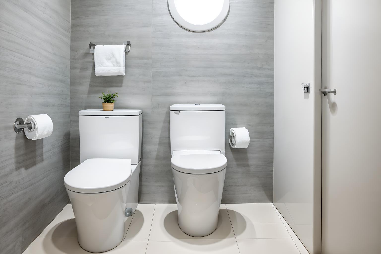 minimalist-style (toilet interior) with toilet with toilet seat up and sink with tap and toilet paper hanger and toilet with toilet seat up. . with focus on the shape, colour and texture of just a few of essential elements and an open floor plan and functional furniture and clean lines and a monochromatic palette with colour used as an accent and lots of light and focus on the shape, colour and texture of just a few of essential elements. . cinematic photo, highly detailed, cinematic lighting, ultra-detailed, ultrarealistic, photorealism, 8k. minimalist interior design style. masterpiece, cinematic light, ultrarealistic+, photorealistic+, 8k, raw photo, realistic, sharp focus on eyes, (symmetrical eyes), (intact eyes), hyperrealistic, highest quality, best quality, , highly detailed, masterpiece, best quality, extremely detailed 8k wallpaper, masterpiece, best quality, ultra-detailed, best shadow, detailed background, detailed face, detailed eyes, high contrast, best illumination, detailed face, dulux, caustic, dynamic angle, detailed glow. dramatic lighting. highly detailed, insanely detailed hair, symmetrical, intricate details, professionally retouched, 8k high definition. strong bokeh. award winning photo.