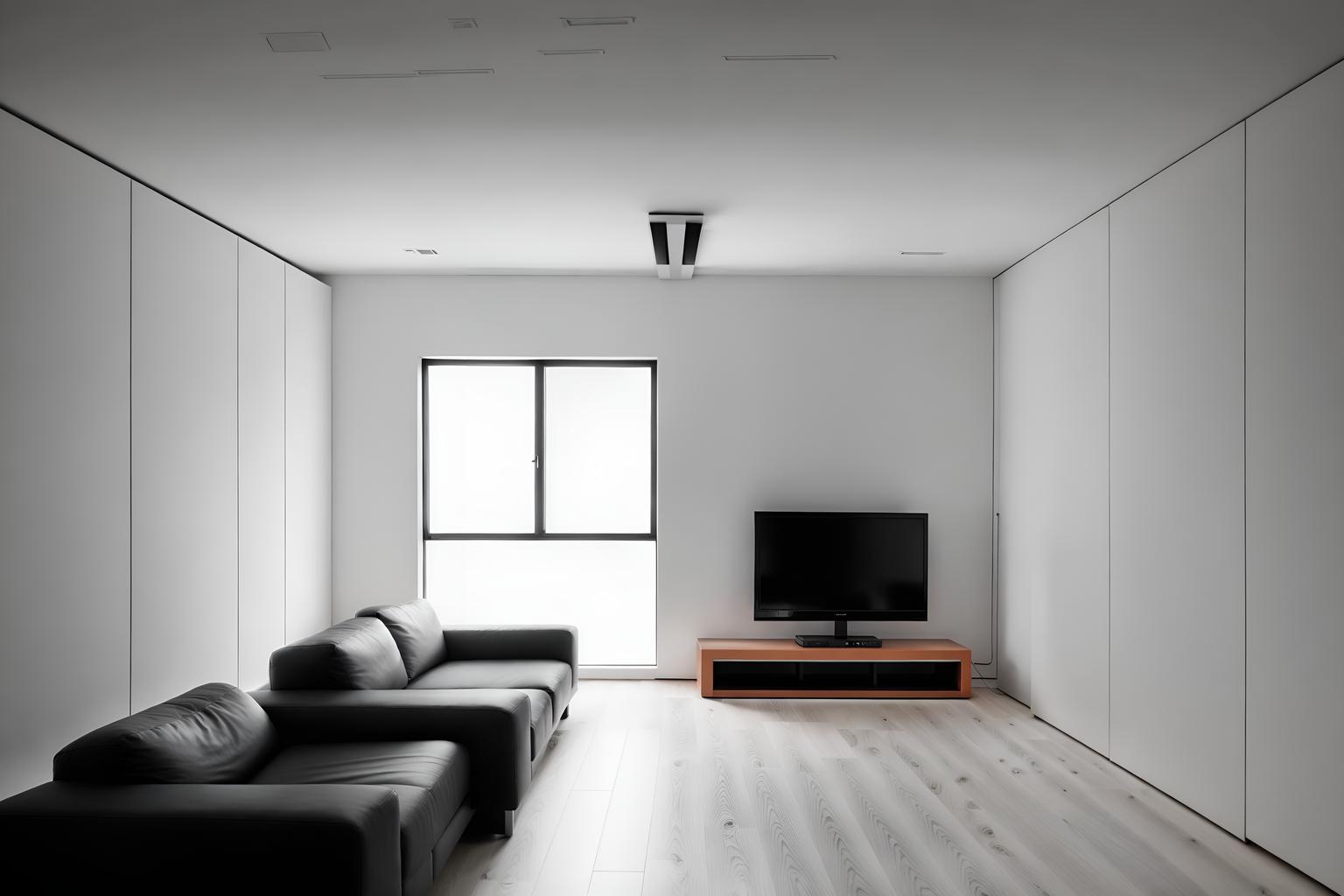 minimalist-style (gaming room interior) . with clean lines and an open floor plan and a monochromatic palette with colour used as an accent and lots of light and focus on the shape, colour and texture of just a few of essential elements and functional furniture and clean lines. . cinematic photo, highly detailed, cinematic lighting, ultra-detailed, ultrarealistic, photorealism, 8k. minimalist interior design style. masterpiece, cinematic light, ultrarealistic+, photorealistic+, 8k, raw photo, realistic, sharp focus on eyes, (symmetrical eyes), (intact eyes), hyperrealistic, highest quality, best quality, , highly detailed, masterpiece, best quality, extremely detailed 8k wallpaper, masterpiece, best quality, ultra-detailed, best shadow, detailed background, detailed face, detailed eyes, high contrast, best illumination, detailed face, dulux, caustic, dynamic angle, detailed glow. dramatic lighting. highly detailed, insanely detailed hair, symmetrical, intricate details, professionally retouched, 8k high definition. strong bokeh. award winning photo.