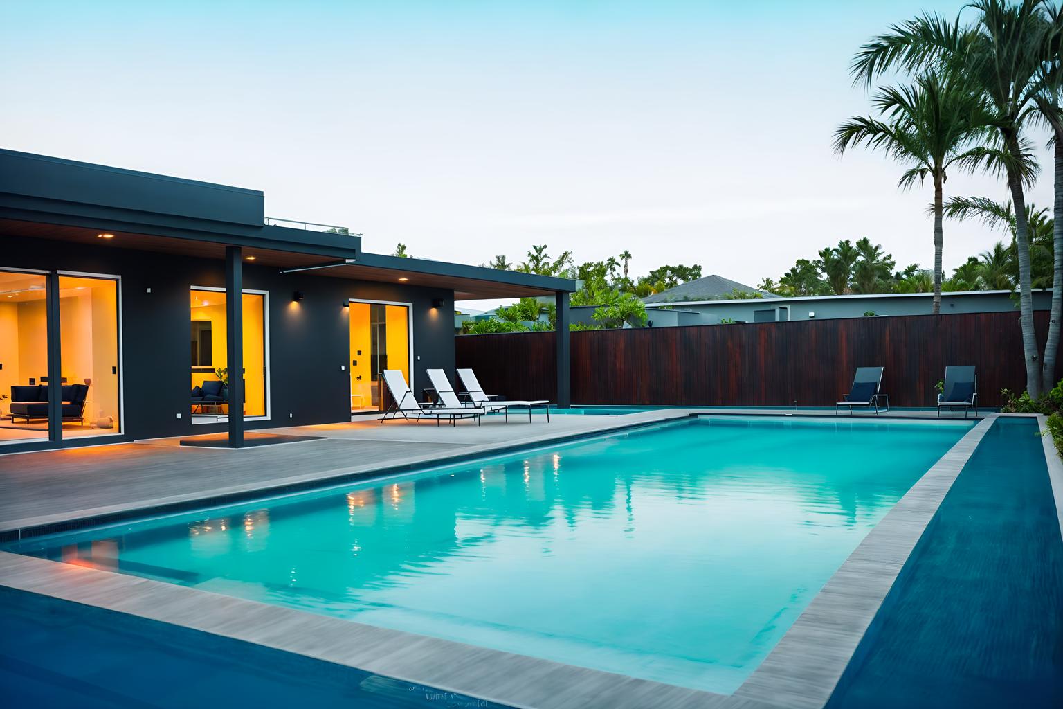 minimalist-style designed (outdoor pool area ) with pool and pool lights and pool lounge chairs and pool. . with lots of light and focus on the shape, colour and texture of just a few of essential elements and clean lines and a monochromatic palette with colour used as an accent and an open floor plan and functional furniture and lots of light. . cinematic photo, highly detailed, cinematic lighting, ultra-detailed, ultrarealistic, photorealism, 8k. minimalist design style. masterpiece, cinematic light, ultrarealistic+, photorealistic+, 8k, raw photo, realistic, sharp focus on eyes, (symmetrical eyes), (intact eyes), hyperrealistic, highest quality, best quality, , highly detailed, masterpiece, best quality, extremely detailed 8k wallpaper, masterpiece, best quality, ultra-detailed, best shadow, detailed background, detailed face, detailed eyes, high contrast, best illumination, detailed face, dulux, caustic, dynamic angle, detailed glow. dramatic lighting. highly detailed, insanely detailed hair, symmetrical, intricate details, professionally retouched, 8k high definition. strong bokeh. award winning photo.