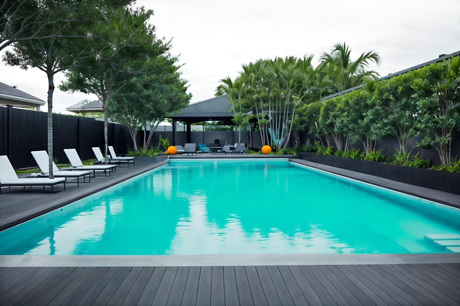 minimalist-style designed (outdoor pool area ) with pool and pool lights and pool lounge chairs and pool. . with lots of light and focus on the shape, colour and texture of just a few of essential elements and clean lines and a monochromatic palette with colour used as an accent and an open floor plan and functional furniture and lots of light. . cinematic photo, highly detailed, cinematic lighting, ultra-detailed, ultrarealistic, photorealism, 8k. minimalist design style. masterpiece, cinematic light, ultrarealistic+, photorealistic+, 8k, raw photo, realistic, sharp focus on eyes, (symmetrical eyes), (intact eyes), hyperrealistic, highest quality, best quality, , highly detailed, masterpiece, best quality, extremely detailed 8k wallpaper, masterpiece, best quality, ultra-detailed, best shadow, detailed background, detailed face, detailed eyes, high contrast, best illumination, detailed face, dulux, caustic, dynamic angle, detailed glow. dramatic lighting. highly detailed, insanely detailed hair, symmetrical, intricate details, professionally retouched, 8k high definition. strong bokeh. award winning photo.