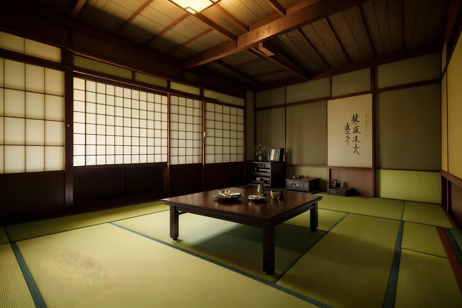 japanese design-style (attic interior) . with . . cinematic photo, highly detailed, cinematic lighting, ultra-detailed, ultrarealistic, photorealism, 8k. japanese design interior design style. masterpiece, cinematic light, ultrarealistic+, photorealistic+, 8k, raw photo, realistic, sharp focus on eyes, (symmetrical eyes), (intact eyes), hyperrealistic, highest quality, best quality, , highly detailed, masterpiece, best quality, extremely detailed 8k wallpaper, masterpiece, best quality, ultra-detailed, best shadow, detailed background, detailed face, detailed eyes, high contrast, best illumination, detailed face, dulux, caustic, dynamic angle, detailed glow. dramatic lighting. highly detailed, insanely detailed hair, symmetrical, intricate details, professionally retouched, 8k high definition. strong bokeh. award winning photo.