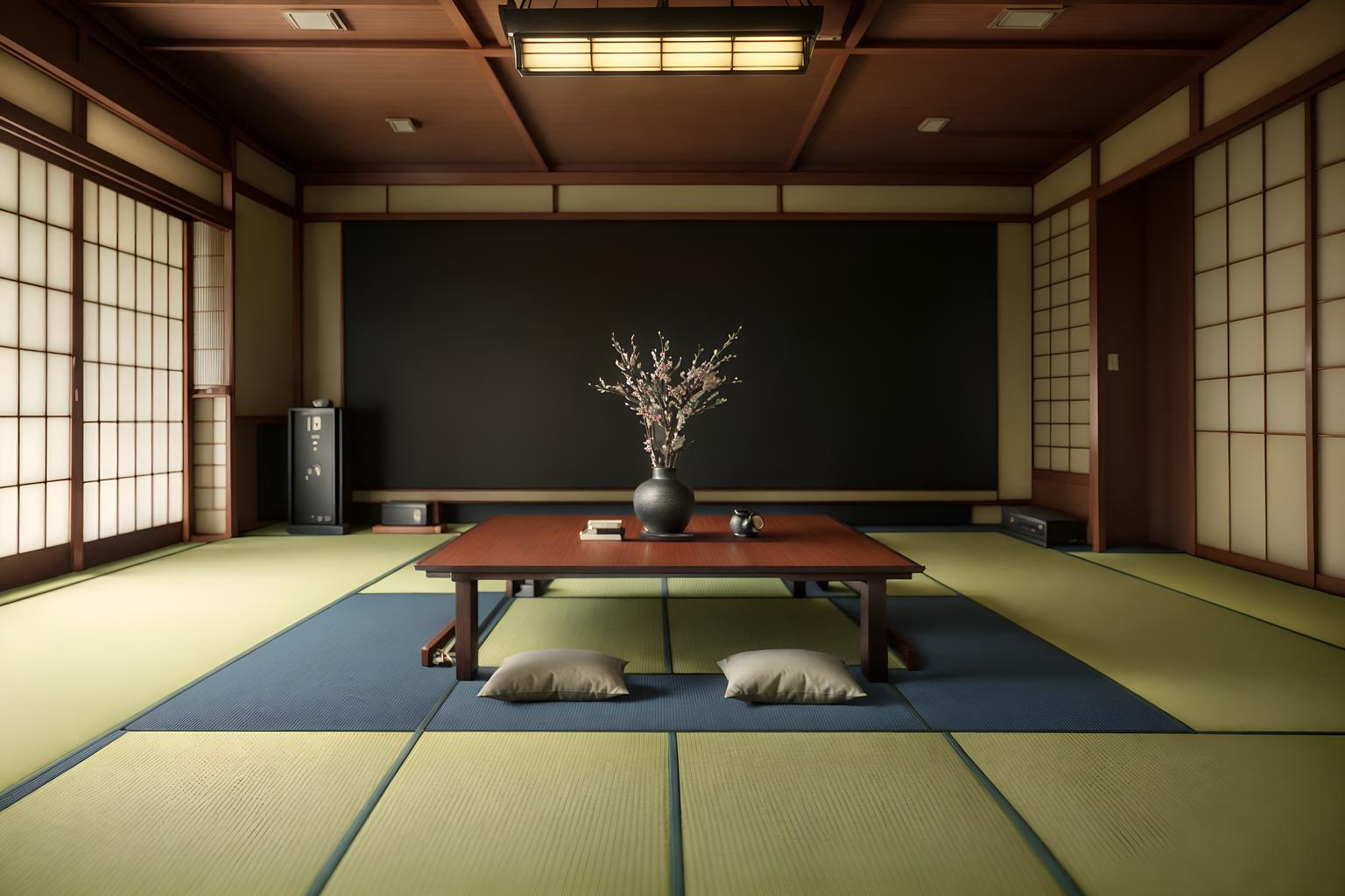 japanese design-style (exhibition space interior) . with . . cinematic photo, highly detailed, cinematic lighting, ultra-detailed, ultrarealistic, photorealism, 8k. japanese design interior design style. masterpiece, cinematic light, ultrarealistic+, photorealistic+, 8k, raw photo, realistic, sharp focus on eyes, (symmetrical eyes), (intact eyes), hyperrealistic, highest quality, best quality, , highly detailed, masterpiece, best quality, extremely detailed 8k wallpaper, masterpiece, best quality, ultra-detailed, best shadow, detailed background, detailed face, detailed eyes, high contrast, best illumination, detailed face, dulux, caustic, dynamic angle, detailed glow. dramatic lighting. highly detailed, insanely detailed hair, symmetrical, intricate details, professionally retouched, 8k high definition. strong bokeh. award winning photo.