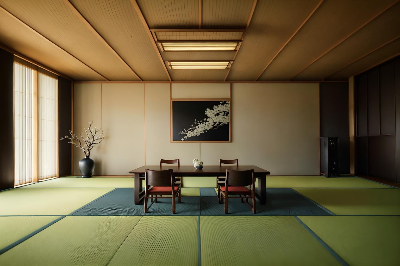 japanese design-style (exhibition space interior) . with . . cinematic photo, highly detailed, cinematic lighting, ultra-detailed, ultrarealistic, photorealism, 8k. japanese design interior design style. masterpiece, cinematic light, ultrarealistic+, photorealistic+, 8k, raw photo, realistic, sharp focus on eyes, (symmetrical eyes), (intact eyes), hyperrealistic, highest quality, best quality, , highly detailed, masterpiece, best quality, extremely detailed 8k wallpaper, masterpiece, best quality, ultra-detailed, best shadow, detailed background, detailed face, detailed eyes, high contrast, best illumination, detailed face, dulux, caustic, dynamic angle, detailed glow. dramatic lighting. highly detailed, insanely detailed hair, symmetrical, intricate details, professionally retouched, 8k high definition. strong bokeh. award winning photo.