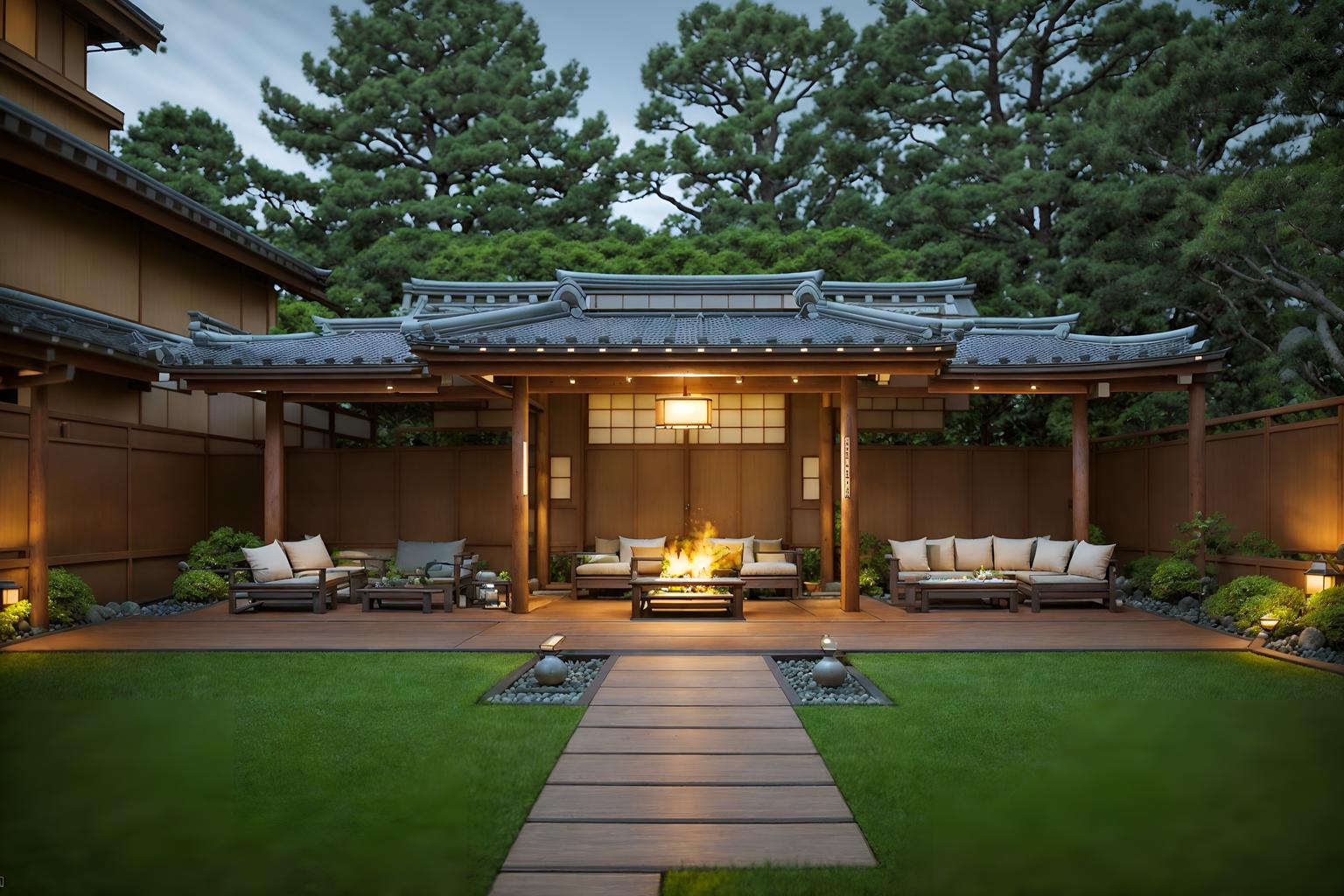 japanese design-style designed (outdoor patio ) with barbeque or grill and patio couch with pillows and plant and grass and deck with deck chairs and barbeque or grill. . with . . cinematic photo, highly detailed, cinematic lighting, ultra-detailed, ultrarealistic, photorealism, 8k. japanese design design style. masterpiece, cinematic light, ultrarealistic+, photorealistic+, 8k, raw photo, realistic, sharp focus on eyes, (symmetrical eyes), (intact eyes), hyperrealistic, highest quality, best quality, , highly detailed, masterpiece, best quality, extremely detailed 8k wallpaper, masterpiece, best quality, ultra-detailed, best shadow, detailed background, detailed face, detailed eyes, high contrast, best illumination, detailed face, dulux, caustic, dynamic angle, detailed glow. dramatic lighting. highly detailed, insanely detailed hair, symmetrical, intricate details, professionally retouched, 8k high definition. strong bokeh. award winning photo.