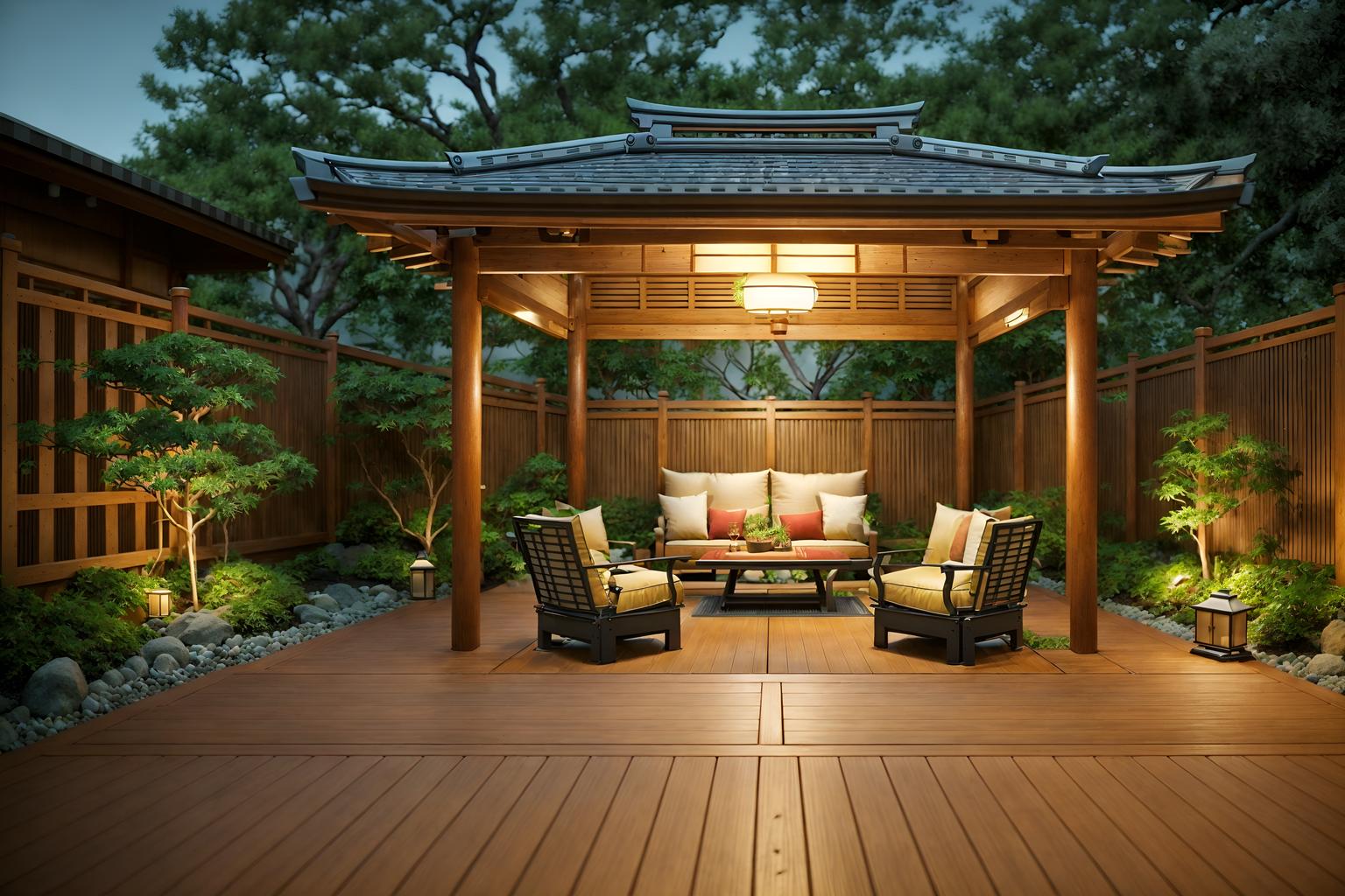 japanese design-style designed (outdoor patio ) with barbeque or grill and patio couch with pillows and plant and grass and deck with deck chairs and barbeque or grill. . with . . cinematic photo, highly detailed, cinematic lighting, ultra-detailed, ultrarealistic, photorealism, 8k. japanese design design style. masterpiece, cinematic light, ultrarealistic+, photorealistic+, 8k, raw photo, realistic, sharp focus on eyes, (symmetrical eyes), (intact eyes), hyperrealistic, highest quality, best quality, , highly detailed, masterpiece, best quality, extremely detailed 8k wallpaper, masterpiece, best quality, ultra-detailed, best shadow, detailed background, detailed face, detailed eyes, high contrast, best illumination, detailed face, dulux, caustic, dynamic angle, detailed glow. dramatic lighting. highly detailed, insanely detailed hair, symmetrical, intricate details, professionally retouched, 8k high definition. strong bokeh. award winning photo.