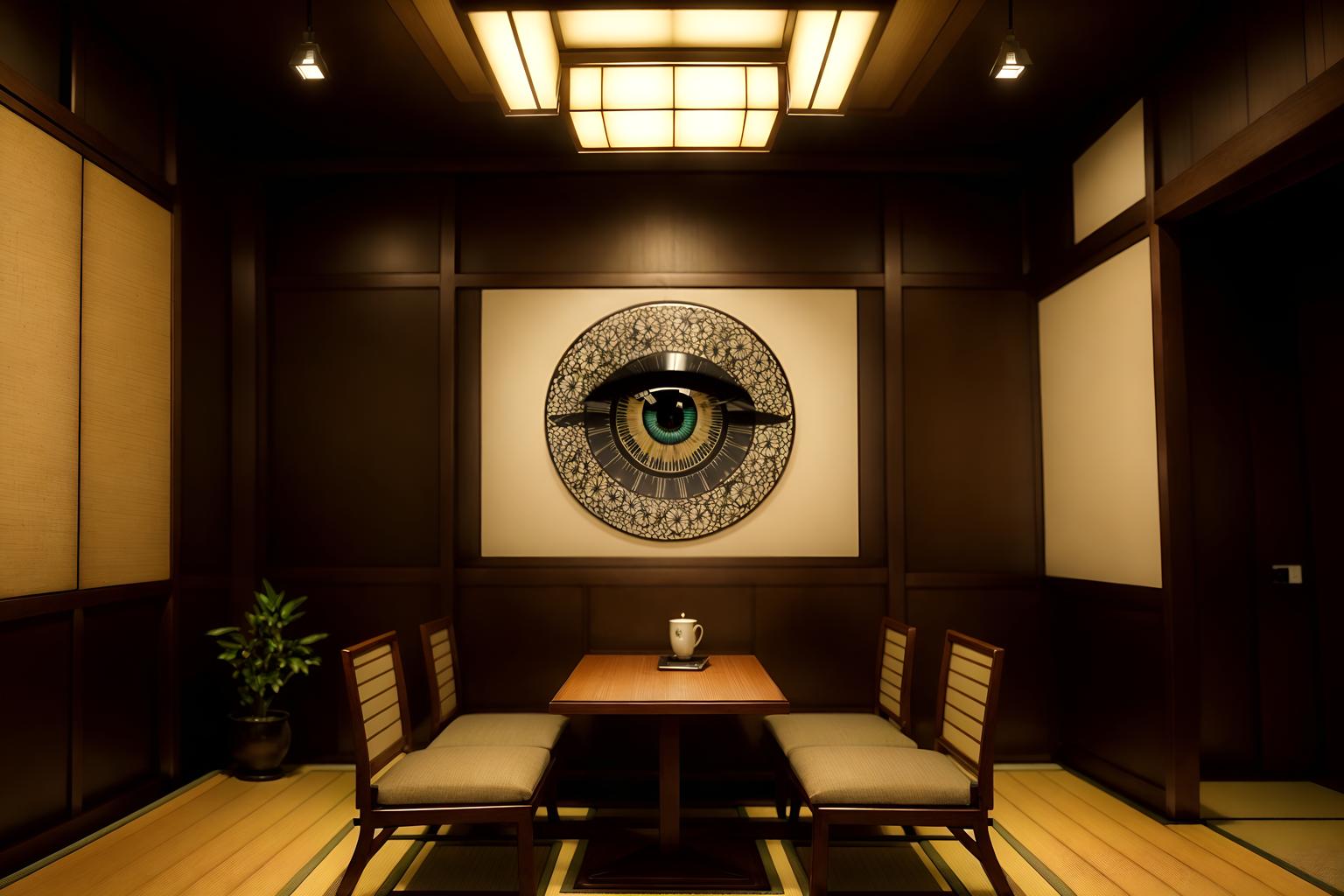 japanese design-style (coffee shop interior) . with . . cinematic photo, highly detailed, cinematic lighting, ultra-detailed, ultrarealistic, photorealism, 8k. japanese design interior design style. masterpiece, cinematic light, ultrarealistic+, photorealistic+, 8k, raw photo, realistic, sharp focus on eyes, (symmetrical eyes), (intact eyes), hyperrealistic, highest quality, best quality, , highly detailed, masterpiece, best quality, extremely detailed 8k wallpaper, masterpiece, best quality, ultra-detailed, best shadow, detailed background, detailed face, detailed eyes, high contrast, best illumination, detailed face, dulux, caustic, dynamic angle, detailed glow. dramatic lighting. highly detailed, insanely detailed hair, symmetrical, intricate details, professionally retouched, 8k high definition. strong bokeh. award winning photo.