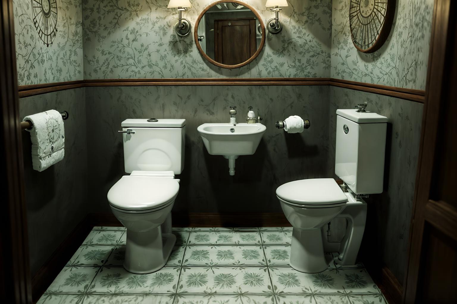 eclectic-style (toilet interior) with toilet with toilet seat up and toilet paper hanger and sink with tap and toilet with toilet seat up. . . cinematic photo, highly detailed, cinematic lighting, ultra-detailed, ultrarealistic, photorealism, 8k. eclectic interior design style. masterpiece, cinematic light, ultrarealistic+, photorealistic+, 8k, raw photo, realistic, sharp focus on eyes, (symmetrical eyes), (intact eyes), hyperrealistic, highest quality, best quality, , highly detailed, masterpiece, best quality, extremely detailed 8k wallpaper, masterpiece, best quality, ultra-detailed, best shadow, detailed background, detailed face, detailed eyes, high contrast, best illumination, detailed face, dulux, caustic, dynamic angle, detailed glow. dramatic lighting. highly detailed, insanely detailed hair, symmetrical, intricate details, professionally retouched, 8k high definition. strong bokeh. award winning photo.