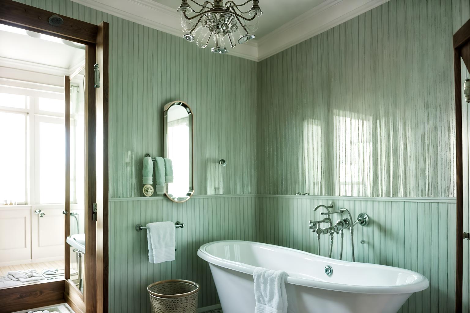 eclectic-style (hotel bathroom interior) with mirror and bathtub and waste basket and bath towel and bath rail and shower and bathroom sink with faucet and toilet seat. . . cinematic photo, highly detailed, cinematic lighting, ultra-detailed, ultrarealistic, photorealism, 8k. eclectic interior design style. masterpiece, cinematic light, ultrarealistic+, photorealistic+, 8k, raw photo, realistic, sharp focus on eyes, (symmetrical eyes), (intact eyes), hyperrealistic, highest quality, best quality, , highly detailed, masterpiece, best quality, extremely detailed 8k wallpaper, masterpiece, best quality, ultra-detailed, best shadow, detailed background, detailed face, detailed eyes, high contrast, best illumination, detailed face, dulux, caustic, dynamic angle, detailed glow. dramatic lighting. highly detailed, insanely detailed hair, symmetrical, intricate details, professionally retouched, 8k high definition. strong bokeh. award winning photo.