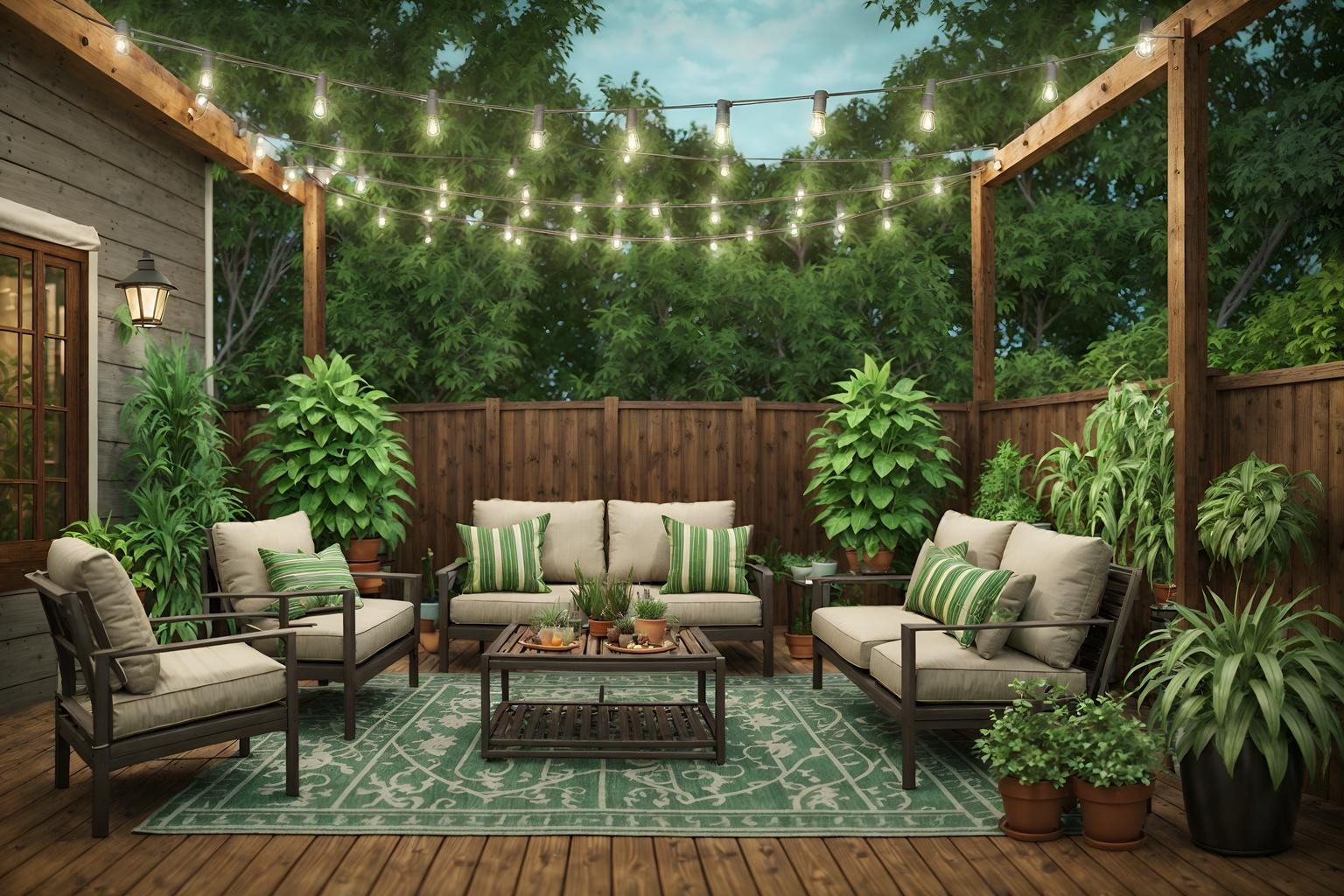 eclectic-style designed (outdoor patio ) with plant and deck with deck chairs and patio couch with pillows and grass and barbeque or grill and plant. . . cinematic photo, highly detailed, cinematic lighting, ultra-detailed, ultrarealistic, photorealism, 8k. eclectic design style. masterpiece, cinematic light, ultrarealistic+, photorealistic+, 8k, raw photo, realistic, sharp focus on eyes, (symmetrical eyes), (intact eyes), hyperrealistic, highest quality, best quality, , highly detailed, masterpiece, best quality, extremely detailed 8k wallpaper, masterpiece, best quality, ultra-detailed, best shadow, detailed background, detailed face, detailed eyes, high contrast, best illumination, detailed face, dulux, caustic, dynamic angle, detailed glow. dramatic lighting. highly detailed, insanely detailed hair, symmetrical, intricate details, professionally retouched, 8k high definition. strong bokeh. award winning photo.