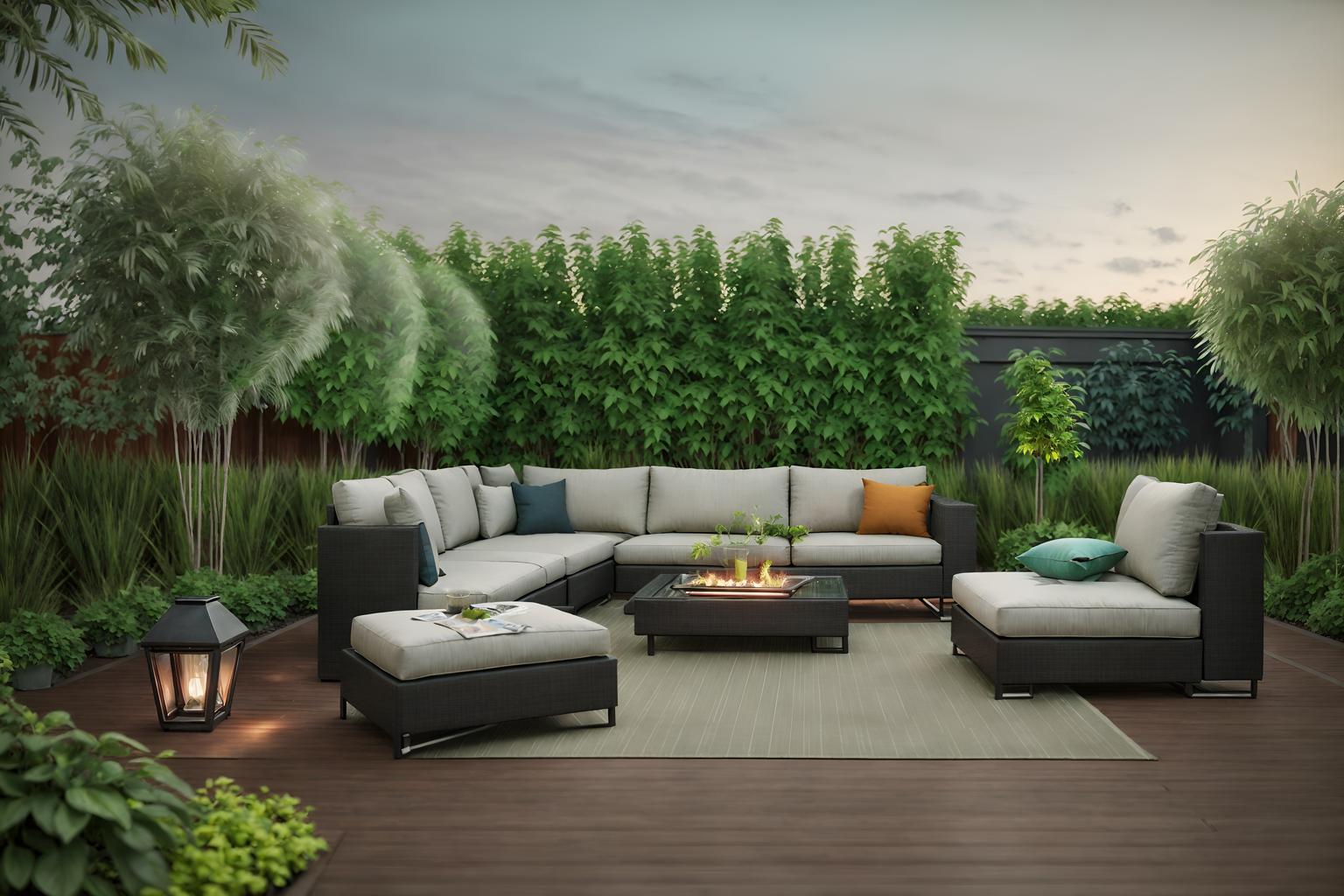 contemporary-style designed (outdoor patio ) with plant and patio couch with pillows and grass and deck with deck chairs and barbeque or grill and plant. . with . . cinematic photo, highly detailed, cinematic lighting, ultra-detailed, ultrarealistic, photorealism, 8k. contemporary design style. masterpiece, cinematic light, ultrarealistic+, photorealistic+, 8k, raw photo, realistic, sharp focus on eyes, (symmetrical eyes), (intact eyes), hyperrealistic, highest quality, best quality, , highly detailed, masterpiece, best quality, extremely detailed 8k wallpaper, masterpiece, best quality, ultra-detailed, best shadow, detailed background, detailed face, detailed eyes, high contrast, best illumination, detailed face, dulux, caustic, dynamic angle, detailed glow. dramatic lighting. highly detailed, insanely detailed hair, symmetrical, intricate details, professionally retouched, 8k high definition. strong bokeh. award winning photo.