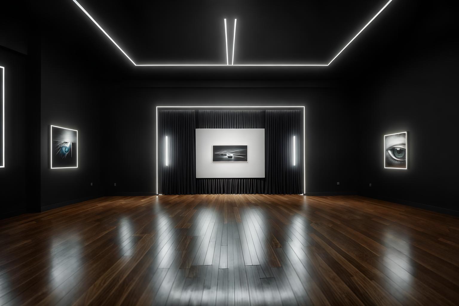 contemporary-style (exhibition space interior) . with . . cinematic photo, highly detailed, cinematic lighting, ultra-detailed, ultrarealistic, photorealism, 8k. contemporary interior design style. masterpiece, cinematic light, ultrarealistic+, photorealistic+, 8k, raw photo, realistic, sharp focus on eyes, (symmetrical eyes), (intact eyes), hyperrealistic, highest quality, best quality, , highly detailed, masterpiece, best quality, extremely detailed 8k wallpaper, masterpiece, best quality, ultra-detailed, best shadow, detailed background, detailed face, detailed eyes, high contrast, best illumination, detailed face, dulux, caustic, dynamic angle, detailed glow. dramatic lighting. highly detailed, insanely detailed hair, symmetrical, intricate details, professionally retouched, 8k high definition. strong bokeh. award winning photo.