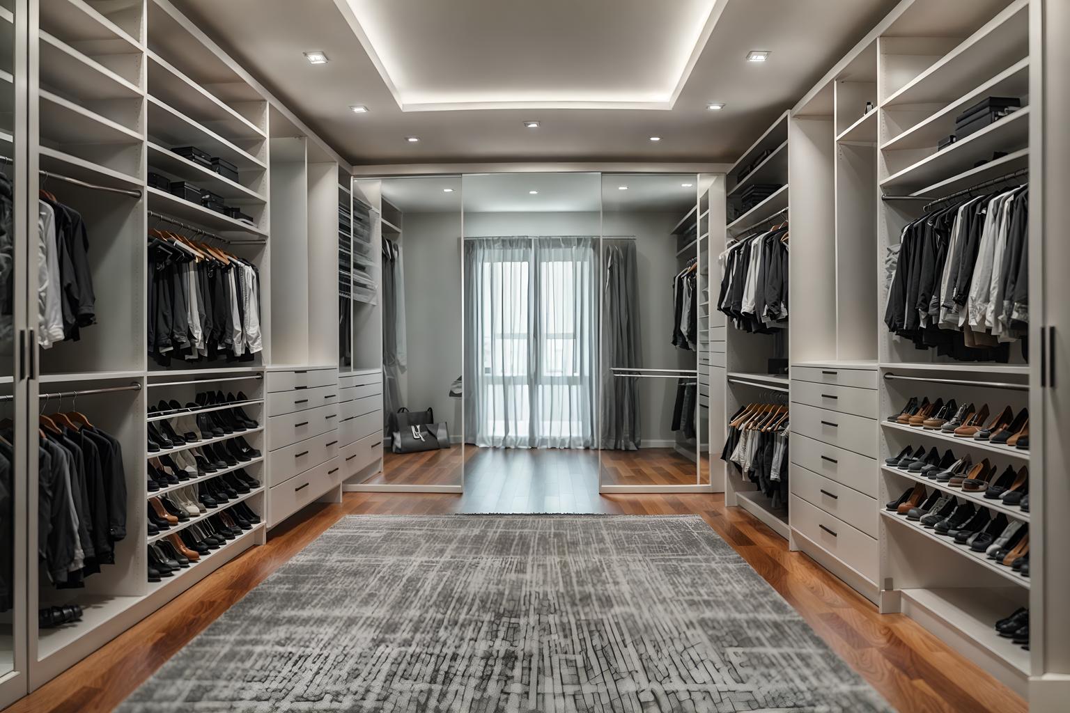 contemporary-style (walk in closet interior) . with . . cinematic photo, highly detailed, cinematic lighting, ultra-detailed, ultrarealistic, photorealism, 8k. contemporary interior design style. masterpiece, cinematic light, ultrarealistic+, photorealistic+, 8k, raw photo, realistic, sharp focus on eyes, (symmetrical eyes), (intact eyes), hyperrealistic, highest quality, best quality, , highly detailed, masterpiece, best quality, extremely detailed 8k wallpaper, masterpiece, best quality, ultra-detailed, best shadow, detailed background, detailed face, detailed eyes, high contrast, best illumination, detailed face, dulux, caustic, dynamic angle, detailed glow. dramatic lighting. highly detailed, insanely detailed hair, symmetrical, intricate details, professionally retouched, 8k high definition. strong bokeh. award winning photo.