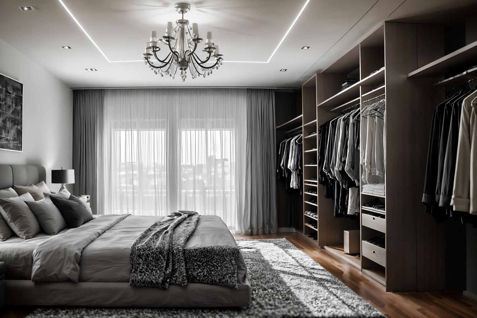 contemporary-style (walk in closet interior) . with . . cinematic photo, highly detailed, cinematic lighting, ultra-detailed, ultrarealistic, photorealism, 8k. contemporary interior design style. masterpiece, cinematic light, ultrarealistic+, photorealistic+, 8k, raw photo, realistic, sharp focus on eyes, (symmetrical eyes), (intact eyes), hyperrealistic, highest quality, best quality, , highly detailed, masterpiece, best quality, extremely detailed 8k wallpaper, masterpiece, best quality, ultra-detailed, best shadow, detailed background, detailed face, detailed eyes, high contrast, best illumination, detailed face, dulux, caustic, dynamic angle, detailed glow. dramatic lighting. highly detailed, insanely detailed hair, symmetrical, intricate details, professionally retouched, 8k high definition. strong bokeh. award winning photo.