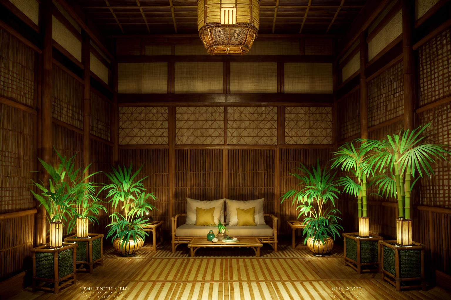 tropical-style (onsen interior) . with palm leaves and bamboo and rattan and lattice prints and cane motifs and wicker and teak and palm trees. . cinematic photo, highly detailed, cinematic lighting, ultra-detailed, ultrarealistic, photorealism, 8k. tropical interior design style. masterpiece, cinematic light, ultrarealistic+, photorealistic+, 8k, raw photo, realistic, sharp focus on eyes, (symmetrical eyes), (intact eyes), hyperrealistic, highest quality, best quality, , highly detailed, masterpiece, best quality, extremely detailed 8k wallpaper, masterpiece, best quality, ultra-detailed, best shadow, detailed background, detailed face, detailed eyes, high contrast, best illumination, detailed face, dulux, caustic, dynamic angle, detailed glow. dramatic lighting. highly detailed, insanely detailed hair, symmetrical, intricate details, professionally retouched, 8k high definition. strong bokeh. award winning photo.