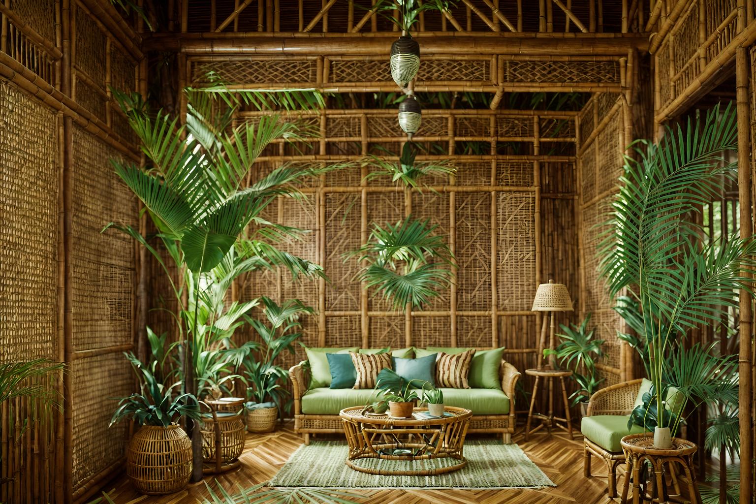 tropical-style (clothing store interior) . with cane motifs and wicker and palm leaves and palm trees and rattan and bamboo and lattice prints and teak. . cinematic photo, highly detailed, cinematic lighting, ultra-detailed, ultrarealistic, photorealism, 8k. tropical interior design style. masterpiece, cinematic light, ultrarealistic+, photorealistic+, 8k, raw photo, realistic, sharp focus on eyes, (symmetrical eyes), (intact eyes), hyperrealistic, highest quality, best quality, , highly detailed, masterpiece, best quality, extremely detailed 8k wallpaper, masterpiece, best quality, ultra-detailed, best shadow, detailed background, detailed face, detailed eyes, high contrast, best illumination, detailed face, dulux, caustic, dynamic angle, detailed glow. dramatic lighting. highly detailed, insanely detailed hair, symmetrical, intricate details, professionally retouched, 8k high definition. strong bokeh. award winning photo.