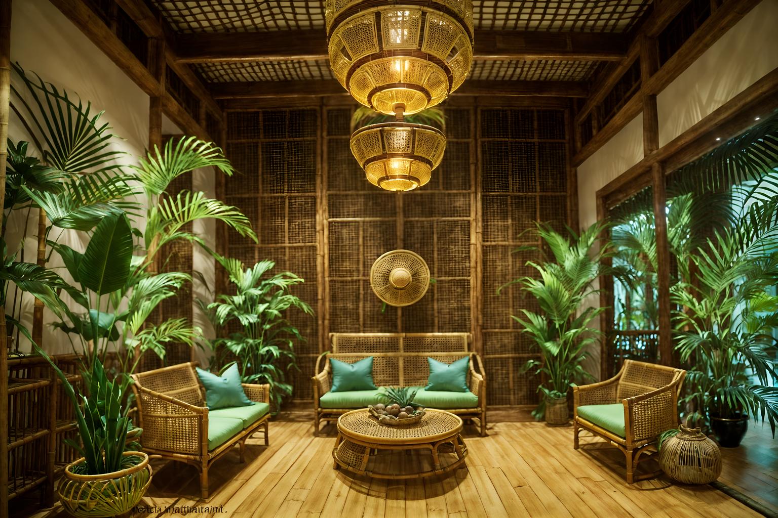 tropical-style (clothing store interior) . with cane motifs and wicker and palm leaves and palm trees and rattan and bamboo and lattice prints and teak. . cinematic photo, highly detailed, cinematic lighting, ultra-detailed, ultrarealistic, photorealism, 8k. tropical interior design style. masterpiece, cinematic light, ultrarealistic+, photorealistic+, 8k, raw photo, realistic, sharp focus on eyes, (symmetrical eyes), (intact eyes), hyperrealistic, highest quality, best quality, , highly detailed, masterpiece, best quality, extremely detailed 8k wallpaper, masterpiece, best quality, ultra-detailed, best shadow, detailed background, detailed face, detailed eyes, high contrast, best illumination, detailed face, dulux, caustic, dynamic angle, detailed glow. dramatic lighting. highly detailed, insanely detailed hair, symmetrical, intricate details, professionally retouched, 8k high definition. strong bokeh. award winning photo.