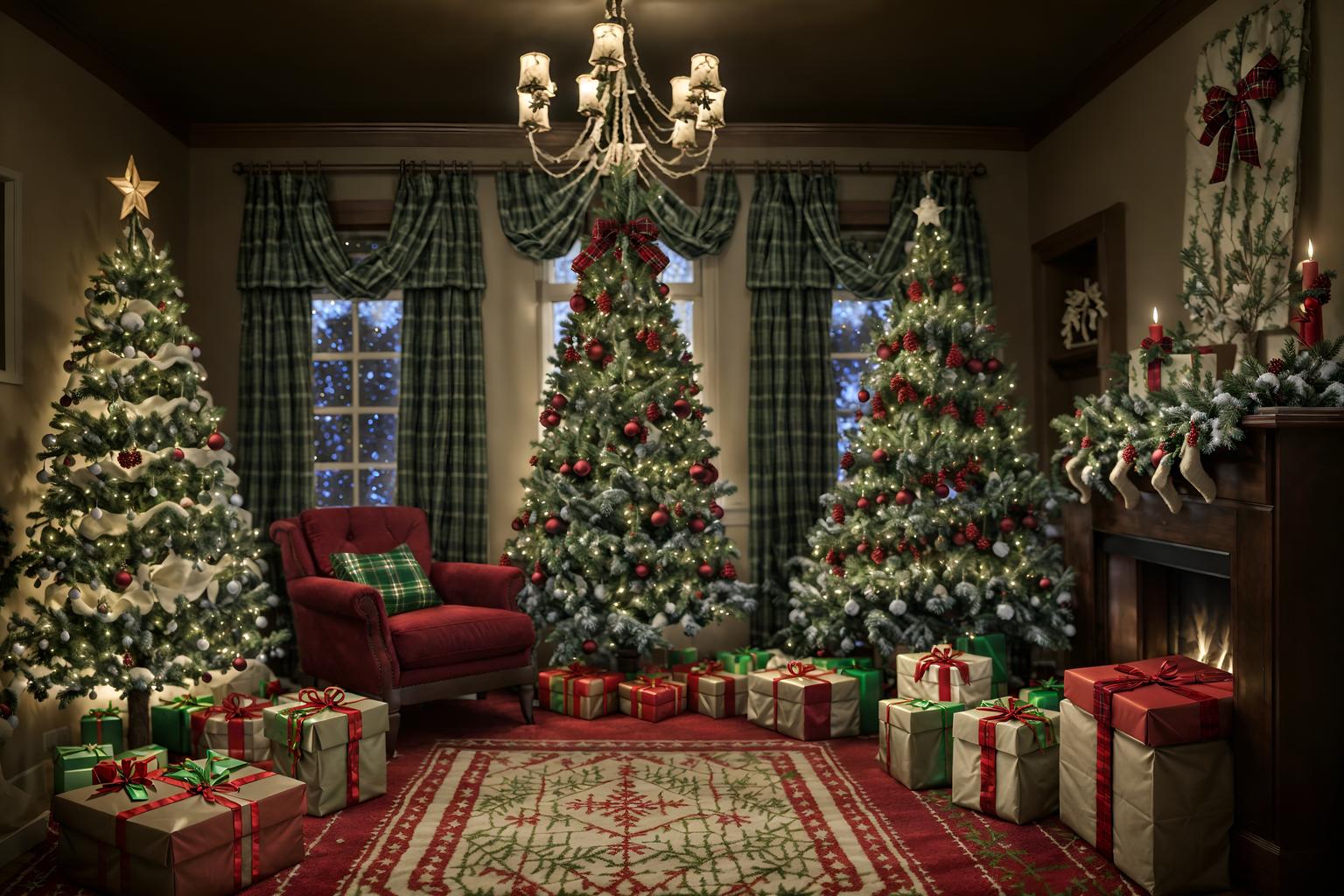 christmas-style (gaming room interior) . with snow outside and plaid rugs and giftwrapped gifts and ribbons and a few big socks hanging and tie pinecones and berries and berries and greenery draped and christmas ornaments. . cinematic photo, highly detailed, cinematic lighting, ultra-detailed, ultrarealistic, photorealism, 8k. christmas interior design style. masterpiece, cinematic light, ultrarealistic+, photorealistic+, 8k, raw photo, realistic, sharp focus on eyes, (symmetrical eyes), (intact eyes), hyperrealistic, highest quality, best quality, , highly detailed, masterpiece, best quality, extremely detailed 8k wallpaper, masterpiece, best quality, ultra-detailed, best shadow, detailed background, detailed face, detailed eyes, high contrast, best illumination, detailed face, dulux, caustic, dynamic angle, detailed glow. dramatic lighting. highly detailed, insanely detailed hair, symmetrical, intricate details, professionally retouched, 8k high definition. strong bokeh. award winning photo.