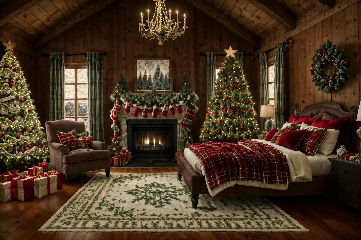 christmas-style (attic interior) . with giftwrapped gifts and christmas ornaments and tie pinecones and berries and ribbons and a few big socks hanging and plaid rugs and snow outside and berries and greenery draped. . cinematic photo, highly detailed, cinematic lighting, ultra-detailed, ultrarealistic, photorealism, 8k. christmas interior design style. masterpiece, cinematic light, ultrarealistic+, photorealistic+, 8k, raw photo, realistic, sharp focus on eyes, (symmetrical eyes), (intact eyes), hyperrealistic, highest quality, best quality, , highly detailed, masterpiece, best quality, extremely detailed 8k wallpaper, masterpiece, best quality, ultra-detailed, best shadow, detailed background, detailed face, detailed eyes, high contrast, best illumination, detailed face, dulux, caustic, dynamic angle, detailed glow. dramatic lighting. highly detailed, insanely detailed hair, symmetrical, intricate details, professionally retouched, 8k high definition. strong bokeh. award winning photo.