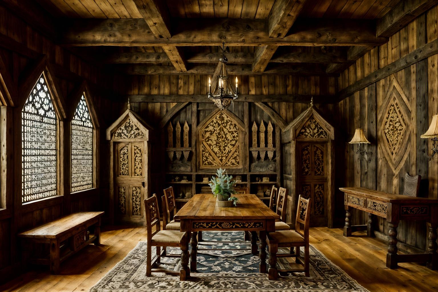 medieval-style (clothing store interior) . with timber walls and stone walls and carved wooden chairs and heavy furniture pieces and upholstery on chairs and sofas and intricate wooden inlay designs and carvings and castle interior and timber beams. . cinematic photo, highly detailed, cinematic lighting, ultra-detailed, ultrarealistic, photorealism, 8k. medieval interior design style. masterpiece, cinematic light, ultrarealistic+, photorealistic+, 8k, raw photo, realistic, sharp focus on eyes, (symmetrical eyes), (intact eyes), hyperrealistic, highest quality, best quality, , highly detailed, masterpiece, best quality, extremely detailed 8k wallpaper, masterpiece, best quality, ultra-detailed, best shadow, detailed background, detailed face, detailed eyes, high contrast, best illumination, detailed face, dulux, caustic, dynamic angle, detailed glow. dramatic lighting. highly detailed, insanely detailed hair, symmetrical, intricate details, professionally retouched, 8k high definition. strong bokeh. award winning photo.