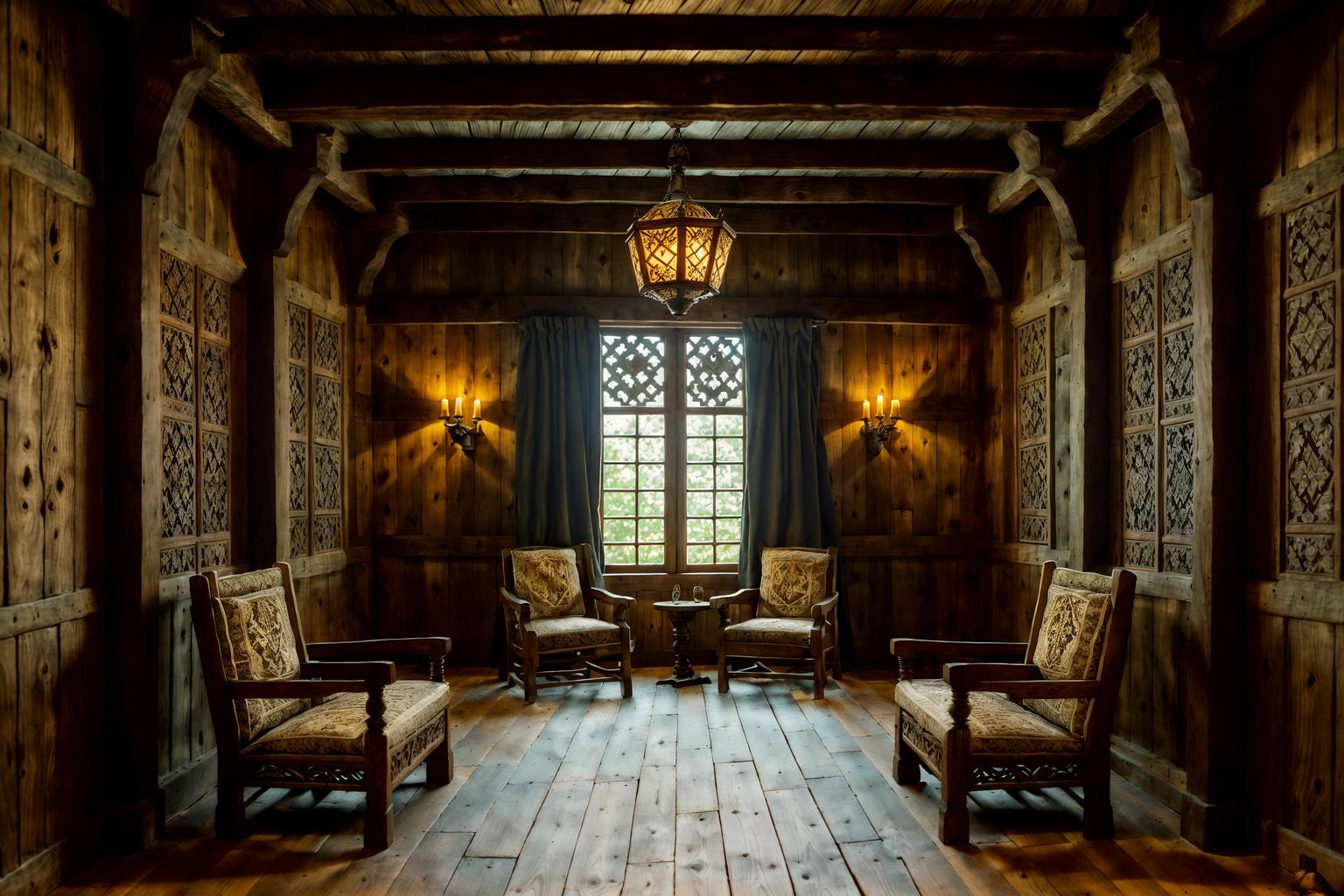 medieval-style (clothing store interior) . with timber walls and stone walls and carved wooden chairs and heavy furniture pieces and upholstery on chairs and sofas and intricate wooden inlay designs and carvings and castle interior and timber beams. . cinematic photo, highly detailed, cinematic lighting, ultra-detailed, ultrarealistic, photorealism, 8k. medieval interior design style. masterpiece, cinematic light, ultrarealistic+, photorealistic+, 8k, raw photo, realistic, sharp focus on eyes, (symmetrical eyes), (intact eyes), hyperrealistic, highest quality, best quality, , highly detailed, masterpiece, best quality, extremely detailed 8k wallpaper, masterpiece, best quality, ultra-detailed, best shadow, detailed background, detailed face, detailed eyes, high contrast, best illumination, detailed face, dulux, caustic, dynamic angle, detailed glow. dramatic lighting. highly detailed, insanely detailed hair, symmetrical, intricate details, professionally retouched, 8k high definition. strong bokeh. award winning photo.