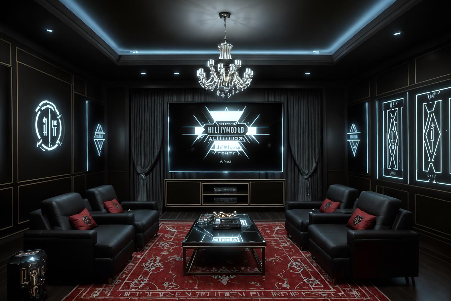 hollywood glam-style (gaming room interior) . . cinematic photo, highly detailed, cinematic lighting, ultra-detailed, ultrarealistic, photorealism, 8k. hollywood glam interior design style. masterpiece, cinematic light, ultrarealistic+, photorealistic+, 8k, raw photo, realistic, sharp focus on eyes, (symmetrical eyes), (intact eyes), hyperrealistic, highest quality, best quality, , highly detailed, masterpiece, best quality, extremely detailed 8k wallpaper, masterpiece, best quality, ultra-detailed, best shadow, detailed background, detailed face, detailed eyes, high contrast, best illumination, detailed face, dulux, caustic, dynamic angle, detailed glow. dramatic lighting. highly detailed, insanely detailed hair, symmetrical, intricate details, professionally retouched, 8k high definition. strong bokeh. award winning photo.