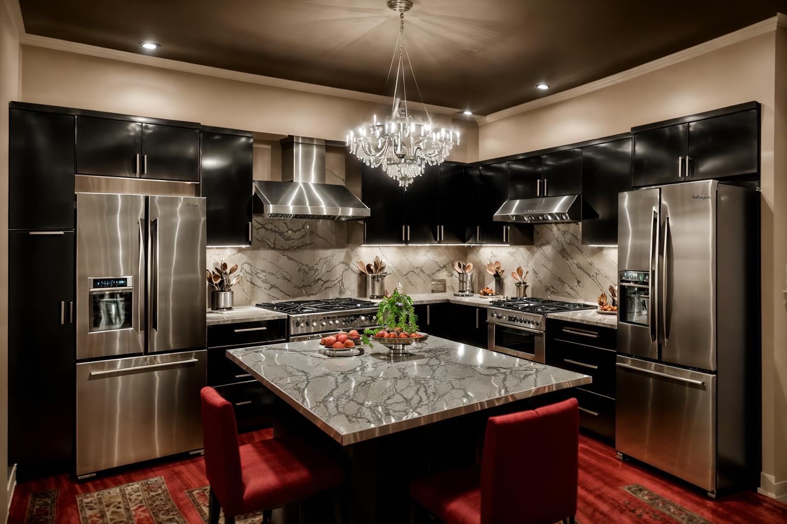 hollywood glam-style (kitchen interior) with stove and kitchen cabinets and plant and refrigerator and sink and worktops and stove. . . cinematic photo, highly detailed, cinematic lighting, ultra-detailed, ultrarealistic, photorealism, 8k. hollywood glam interior design style. masterpiece, cinematic light, ultrarealistic+, photorealistic+, 8k, raw photo, realistic, sharp focus on eyes, (symmetrical eyes), (intact eyes), hyperrealistic, highest quality, best quality, , highly detailed, masterpiece, best quality, extremely detailed 8k wallpaper, masterpiece, best quality, ultra-detailed, best shadow, detailed background, detailed face, detailed eyes, high contrast, best illumination, detailed face, dulux, caustic, dynamic angle, detailed glow. dramatic lighting. highly detailed, insanely detailed hair, symmetrical, intricate details, professionally retouched, 8k high definition. strong bokeh. award winning photo.