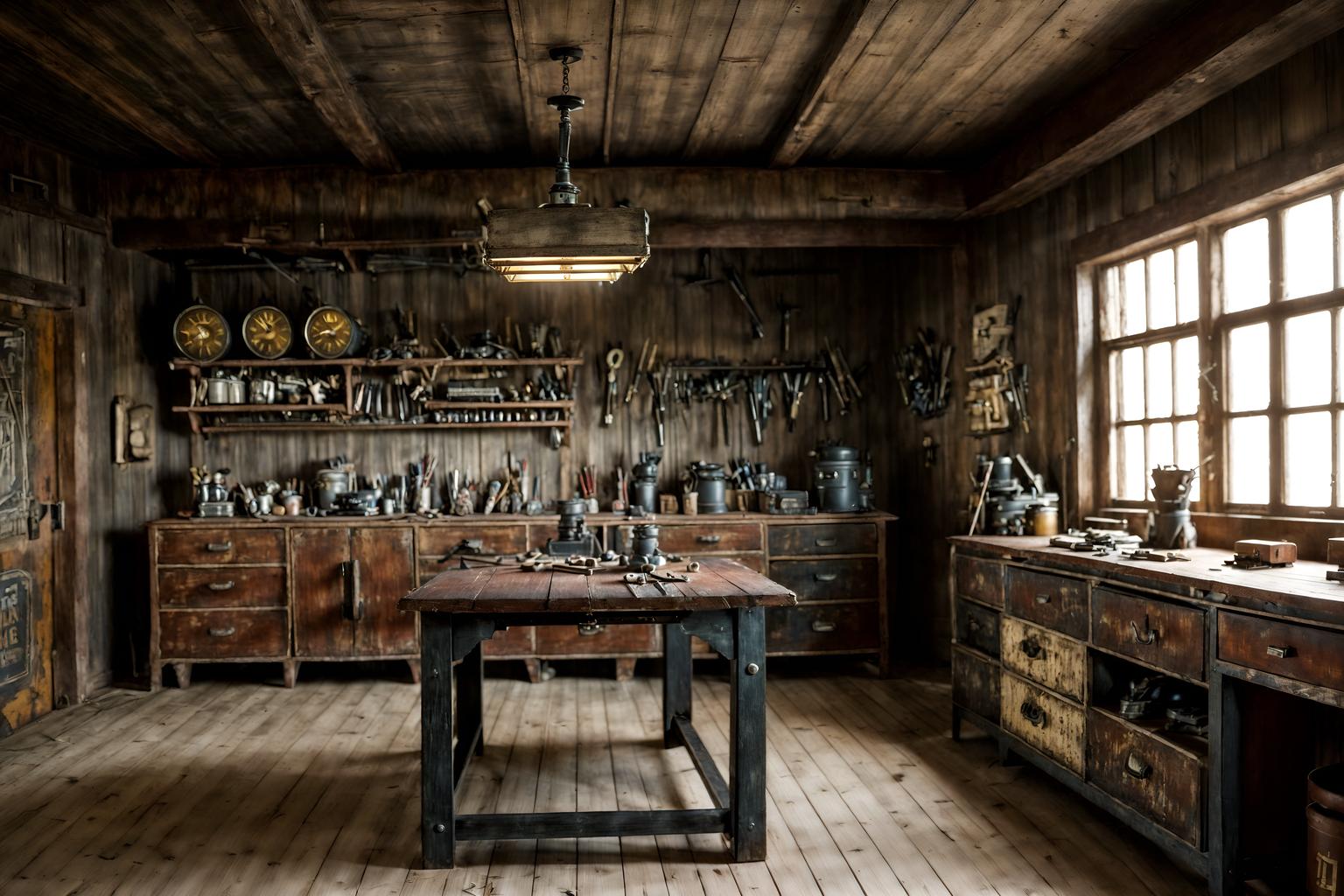 hollywood glam-style (workshop interior) with wooden workbench and messy and tool wall and wooden workbench. . . cinematic photo, highly detailed, cinematic lighting, ultra-detailed, ultrarealistic, photorealism, 8k. hollywood glam interior design style. masterpiece, cinematic light, ultrarealistic+, photorealistic+, 8k, raw photo, realistic, sharp focus on eyes, (symmetrical eyes), (intact eyes), hyperrealistic, highest quality, best quality, , highly detailed, masterpiece, best quality, extremely detailed 8k wallpaper, masterpiece, best quality, ultra-detailed, best shadow, detailed background, detailed face, detailed eyes, high contrast, best illumination, detailed face, dulux, caustic, dynamic angle, detailed glow. dramatic lighting. highly detailed, insanely detailed hair, symmetrical, intricate details, professionally retouched, 8k high definition. strong bokeh. award winning photo.