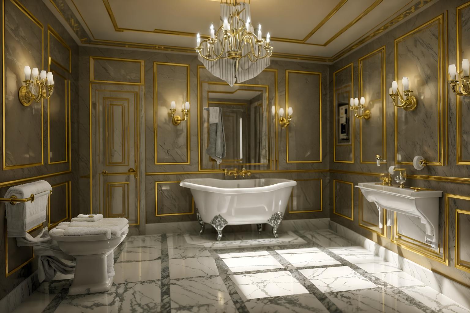 hollywood glam-style (bathroom interior) with shower and toilet seat and bath rail and bathroom sink with faucet and bath towel and waste basket and bathtub and plant. . . cinematic photo, highly detailed, cinematic lighting, ultra-detailed, ultrarealistic, photorealism, 8k. hollywood glam interior design style. masterpiece, cinematic light, ultrarealistic+, photorealistic+, 8k, raw photo, realistic, sharp focus on eyes, (symmetrical eyes), (intact eyes), hyperrealistic, highest quality, best quality, , highly detailed, masterpiece, best quality, extremely detailed 8k wallpaper, masterpiece, best quality, ultra-detailed, best shadow, detailed background, detailed face, detailed eyes, high contrast, best illumination, detailed face, dulux, caustic, dynamic angle, detailed glow. dramatic lighting. highly detailed, insanely detailed hair, symmetrical, intricate details, professionally retouched, 8k high definition. strong bokeh. award winning photo.