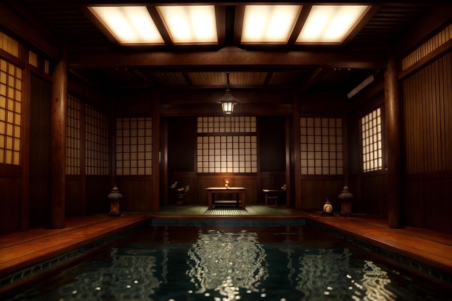 traditional-style (onsen interior) . . cinematic photo, highly detailed, cinematic lighting, ultra-detailed, ultrarealistic, photorealism, 8k. traditional interior design style. masterpiece, cinematic light, ultrarealistic+, photorealistic+, 8k, raw photo, realistic, sharp focus on eyes, (symmetrical eyes), (intact eyes), hyperrealistic, highest quality, best quality, , highly detailed, masterpiece, best quality, extremely detailed 8k wallpaper, masterpiece, best quality, ultra-detailed, best shadow, detailed background, detailed face, detailed eyes, high contrast, best illumination, detailed face, dulux, caustic, dynamic angle, detailed glow. dramatic lighting. highly detailed, insanely detailed hair, symmetrical, intricate details, professionally retouched, 8k high definition. strong bokeh. award winning photo.