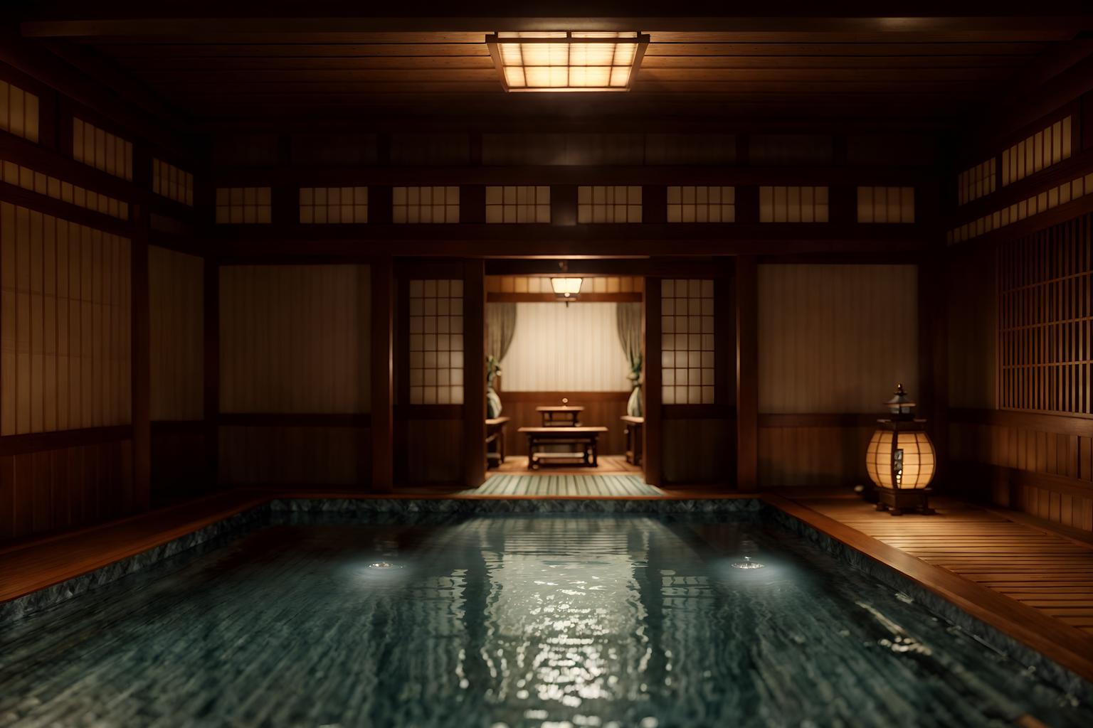 traditional-style (onsen interior) . . cinematic photo, highly detailed, cinematic lighting, ultra-detailed, ultrarealistic, photorealism, 8k. traditional interior design style. masterpiece, cinematic light, ultrarealistic+, photorealistic+, 8k, raw photo, realistic, sharp focus on eyes, (symmetrical eyes), (intact eyes), hyperrealistic, highest quality, best quality, , highly detailed, masterpiece, best quality, extremely detailed 8k wallpaper, masterpiece, best quality, ultra-detailed, best shadow, detailed background, detailed face, detailed eyes, high contrast, best illumination, detailed face, dulux, caustic, dynamic angle, detailed glow. dramatic lighting. highly detailed, insanely detailed hair, symmetrical, intricate details, professionally retouched, 8k high definition. strong bokeh. award winning photo.