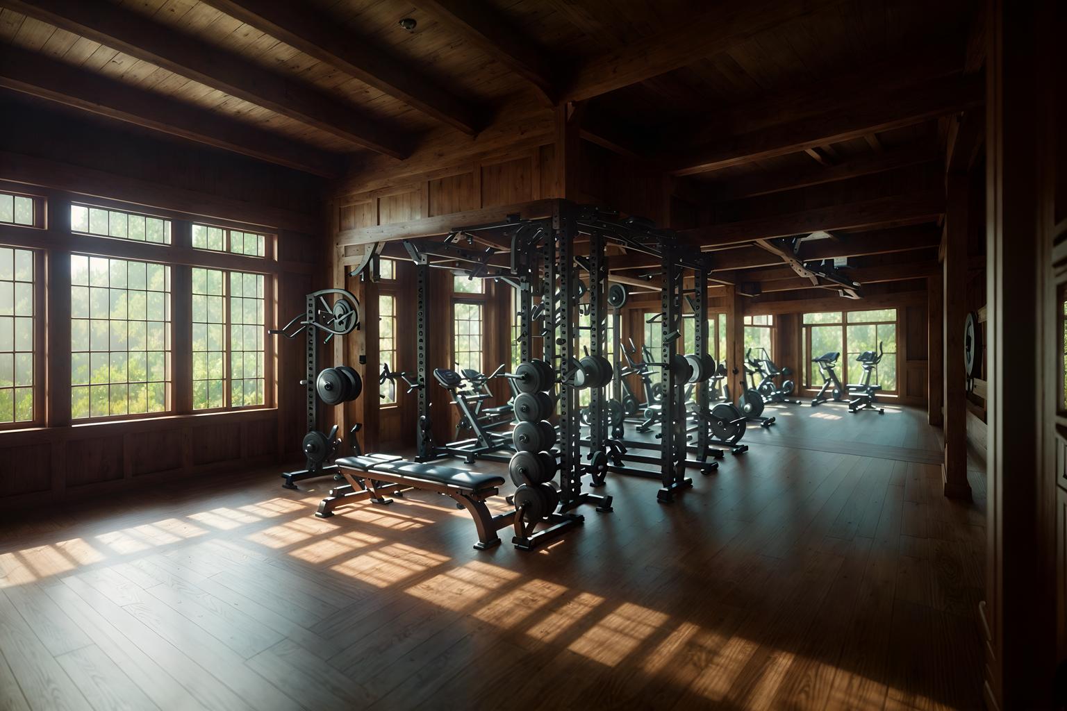 traditional-style (fitness gym interior) with exercise bicycle and dumbbell stand and bench press and squat rack and crosstrainer and exercise bicycle. . . cinematic photo, highly detailed, cinematic lighting, ultra-detailed, ultrarealistic, photorealism, 8k. traditional interior design style. masterpiece, cinematic light, ultrarealistic+, photorealistic+, 8k, raw photo, realistic, sharp focus on eyes, (symmetrical eyes), (intact eyes), hyperrealistic, highest quality, best quality, , highly detailed, masterpiece, best quality, extremely detailed 8k wallpaper, masterpiece, best quality, ultra-detailed, best shadow, detailed background, detailed face, detailed eyes, high contrast, best illumination, detailed face, dulux, caustic, dynamic angle, detailed glow. dramatic lighting. highly detailed, insanely detailed hair, symmetrical, intricate details, professionally retouched, 8k high definition. strong bokeh. award winning photo.