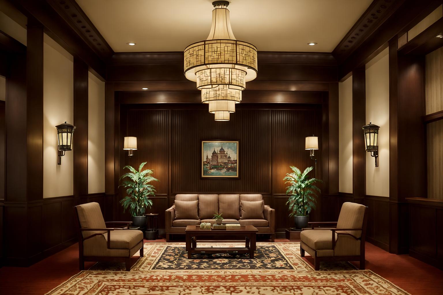 traditional-style (hotel lobby interior) with lounge chairs and check in desk and rug and hanging lamps and furniture and coffee tables and plant and sofas. . . cinematic photo, highly detailed, cinematic lighting, ultra-detailed, ultrarealistic, photorealism, 8k. traditional interior design style. masterpiece, cinematic light, ultrarealistic+, photorealistic+, 8k, raw photo, realistic, sharp focus on eyes, (symmetrical eyes), (intact eyes), hyperrealistic, highest quality, best quality, , highly detailed, masterpiece, best quality, extremely detailed 8k wallpaper, masterpiece, best quality, ultra-detailed, best shadow, detailed background, detailed face, detailed eyes, high contrast, best illumination, detailed face, dulux, caustic, dynamic angle, detailed glow. dramatic lighting. highly detailed, insanely detailed hair, symmetrical, intricate details, professionally retouched, 8k high definition. strong bokeh. award winning photo.