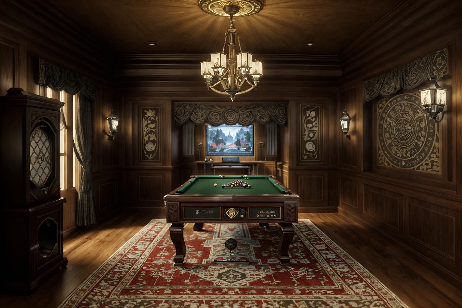 traditional-style (gaming room interior) . . cinematic photo, highly detailed, cinematic lighting, ultra-detailed, ultrarealistic, photorealism, 8k. traditional interior design style. masterpiece, cinematic light, ultrarealistic+, photorealistic+, 8k, raw photo, realistic, sharp focus on eyes, (symmetrical eyes), (intact eyes), hyperrealistic, highest quality, best quality, , highly detailed, masterpiece, best quality, extremely detailed 8k wallpaper, masterpiece, best quality, ultra-detailed, best shadow, detailed background, detailed face, detailed eyes, high contrast, best illumination, detailed face, dulux, caustic, dynamic angle, detailed glow. dramatic lighting. highly detailed, insanely detailed hair, symmetrical, intricate details, professionally retouched, 8k high definition. strong bokeh. award winning photo.