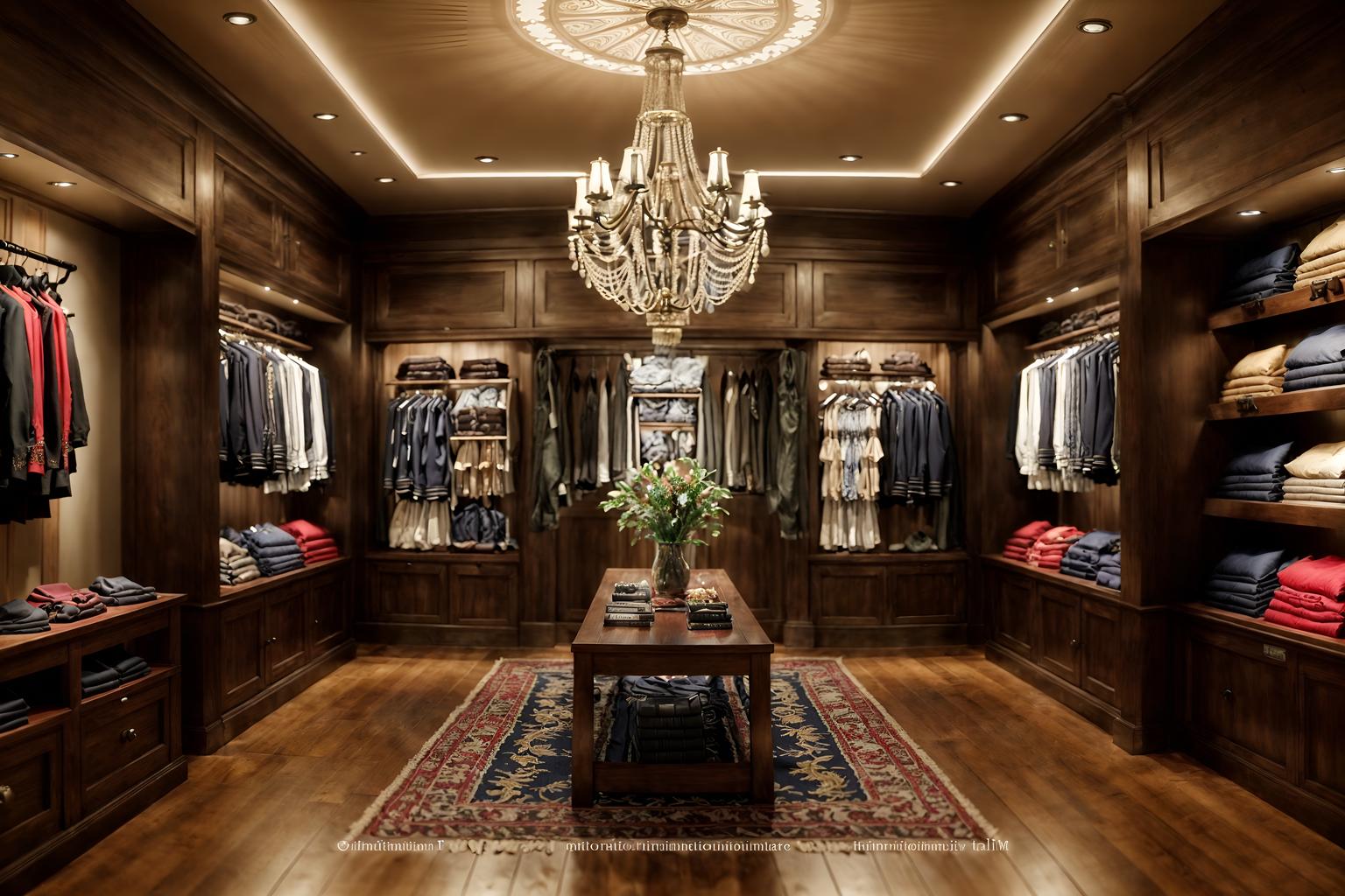 traditional-style (clothing store interior) . . cinematic photo, highly detailed, cinematic lighting, ultra-detailed, ultrarealistic, photorealism, 8k. traditional interior design style. masterpiece, cinematic light, ultrarealistic+, photorealistic+, 8k, raw photo, realistic, sharp focus on eyes, (symmetrical eyes), (intact eyes), hyperrealistic, highest quality, best quality, , highly detailed, masterpiece, best quality, extremely detailed 8k wallpaper, masterpiece, best quality, ultra-detailed, best shadow, detailed background, detailed face, detailed eyes, high contrast, best illumination, detailed face, dulux, caustic, dynamic angle, detailed glow. dramatic lighting. highly detailed, insanely detailed hair, symmetrical, intricate details, professionally retouched, 8k high definition. strong bokeh. award winning photo.