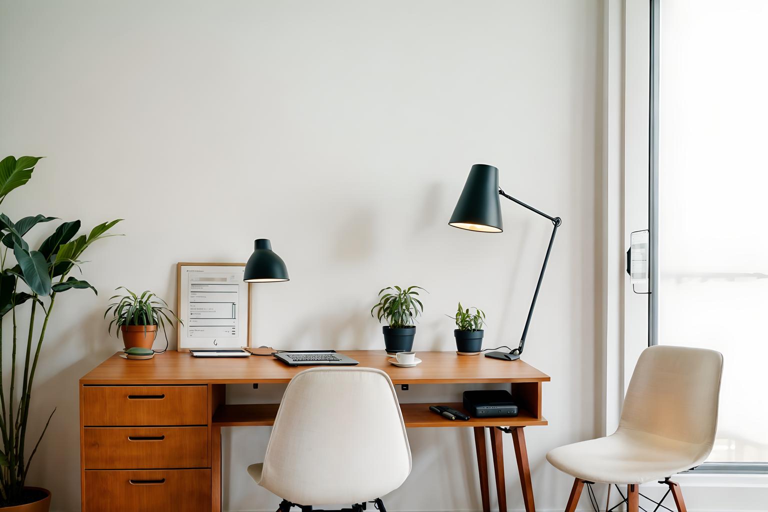 airbnb-style (home office interior) with office chair and plant and computer desk and cabinets and desk lamp and office chair. . with simple color palette and neutral walls and textures and open and natural lighting and scandinavian style and natural materials and elements and practicality and functionality and simple, clean lines and simplistic furniture and simple color palette. . cinematic photo, highly detailed, cinematic lighting, ultra-detailed, ultrarealistic, photorealism, 8k. airbnb interior design style. masterpiece, cinematic light, ultrarealistic+, photorealistic+, 8k, raw photo, realistic, sharp focus on eyes, (symmetrical eyes), (intact eyes), hyperrealistic, highest quality, best quality, , highly detailed, masterpiece, best quality, extremely detailed 8k wallpaper, masterpiece, best quality, ultra-detailed, best shadow, detailed background, detailed face, detailed eyes, high contrast, best illumination, detailed face, dulux, caustic, dynamic angle, detailed glow. dramatic lighting. highly detailed, insanely detailed hair, symmetrical, intricate details, professionally retouched, 8k high definition. strong bokeh. award winning photo.