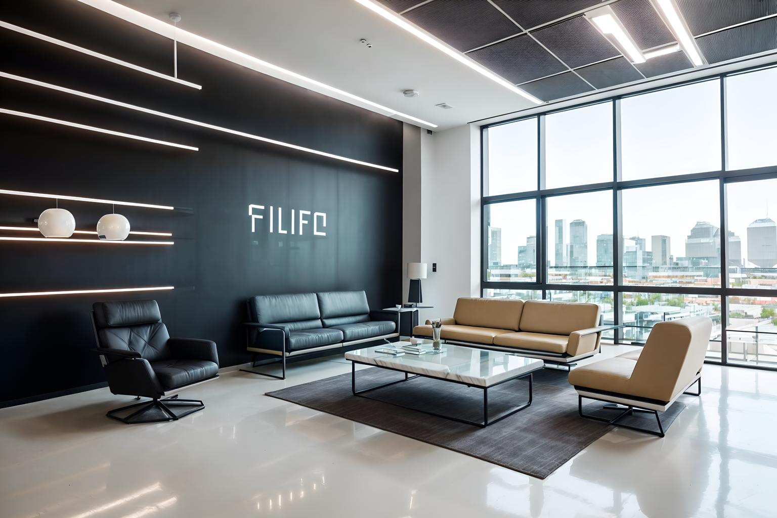 futuristic-style (coworking space interior) with seating area with sofa and office chairs and lounge chairs and office desks and seating area with sofa. . with neutral background and bright accents and minimalist clean lines and steel finishing and strong geometric walls and floating surfaces and smooth marble and glass panes and monochromatic palette. . cinematic photo, highly detailed, cinematic lighting, ultra-detailed, ultrarealistic, photorealism, 8k. futuristic interior design style. masterpiece, cinematic light, ultrarealistic+, photorealistic+, 8k, raw photo, realistic, sharp focus on eyes, (symmetrical eyes), (intact eyes), hyperrealistic, highest quality, best quality, , highly detailed, masterpiece, best quality, extremely detailed 8k wallpaper, masterpiece, best quality, ultra-detailed, best shadow, detailed background, detailed face, detailed eyes, high contrast, best illumination, detailed face, dulux, caustic, dynamic angle, detailed glow. dramatic lighting. highly detailed, insanely detailed hair, symmetrical, intricate details, professionally retouched, 8k high definition. strong bokeh. award winning photo.