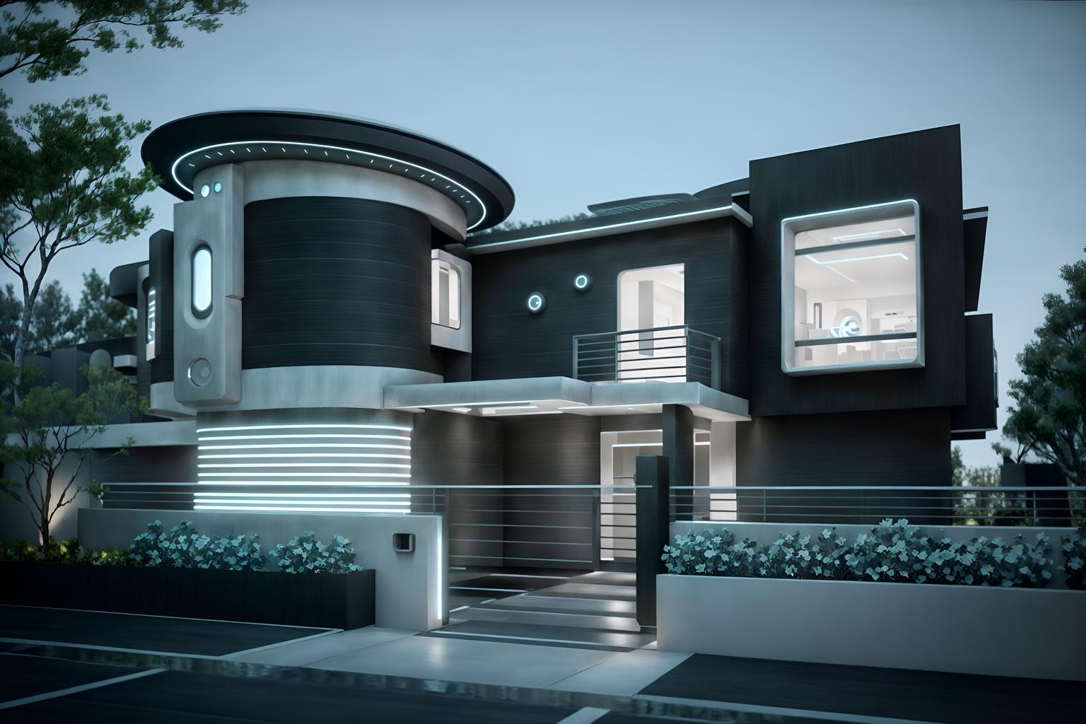 futuristic-style exterior designed (house exterior exterior) . with futurism minimalist exterior and circular shapes and futurism and futuristic exterior and floating surfaces and neutral background and bright accents and light colors and monochromatic palette. . cinematic photo, highly detailed, cinematic lighting, ultra-detailed, ultrarealistic, photorealism, 8k. futuristic exterior design style. masterpiece, cinematic light, ultrarealistic+, photorealistic+, 8k, raw photo, realistic, sharp focus on eyes, (symmetrical eyes), (intact eyes), hyperrealistic, highest quality, best quality, , highly detailed, masterpiece, best quality, extremely detailed 8k wallpaper, masterpiece, best quality, ultra-detailed, best shadow, detailed background, detailed face, detailed eyes, high contrast, best illumination, detailed face, dulux, caustic, dynamic angle, detailed glow. dramatic lighting. highly detailed, insanely detailed hair, symmetrical, intricate details, professionally retouched, 8k high definition. strong bokeh. award winning photo.