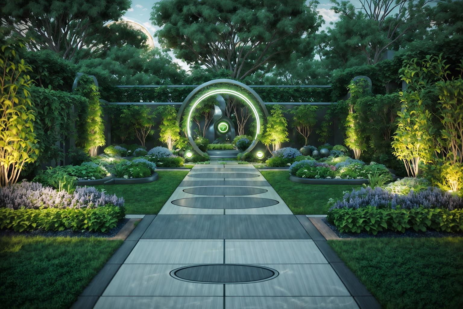 retro futuristic-style designed (outdoor garden ) with grass and garden plants and garden tree and grass. . with vintage futurism and futuristic and circular shapes and smooth polished marble and steel finishing and smooth marble and futurism minimalist and light colors. . cinematic photo, highly detailed, cinematic lighting, ultra-detailed, ultrarealistic, photorealism, 8k. retro futuristic design style. masterpiece, cinematic light, ultrarealistic+, photorealistic+, 8k, raw photo, realistic, sharp focus on eyes, (symmetrical eyes), (intact eyes), hyperrealistic, highest quality, best quality, , highly detailed, masterpiece, best quality, extremely detailed 8k wallpaper, masterpiece, best quality, ultra-detailed, best shadow, detailed background, detailed face, detailed eyes, high contrast, best illumination, detailed face, dulux, caustic, dynamic angle, detailed glow. dramatic lighting. highly detailed, insanely detailed hair, symmetrical, intricate details, professionally retouched, 8k high definition. strong bokeh. award winning photo.