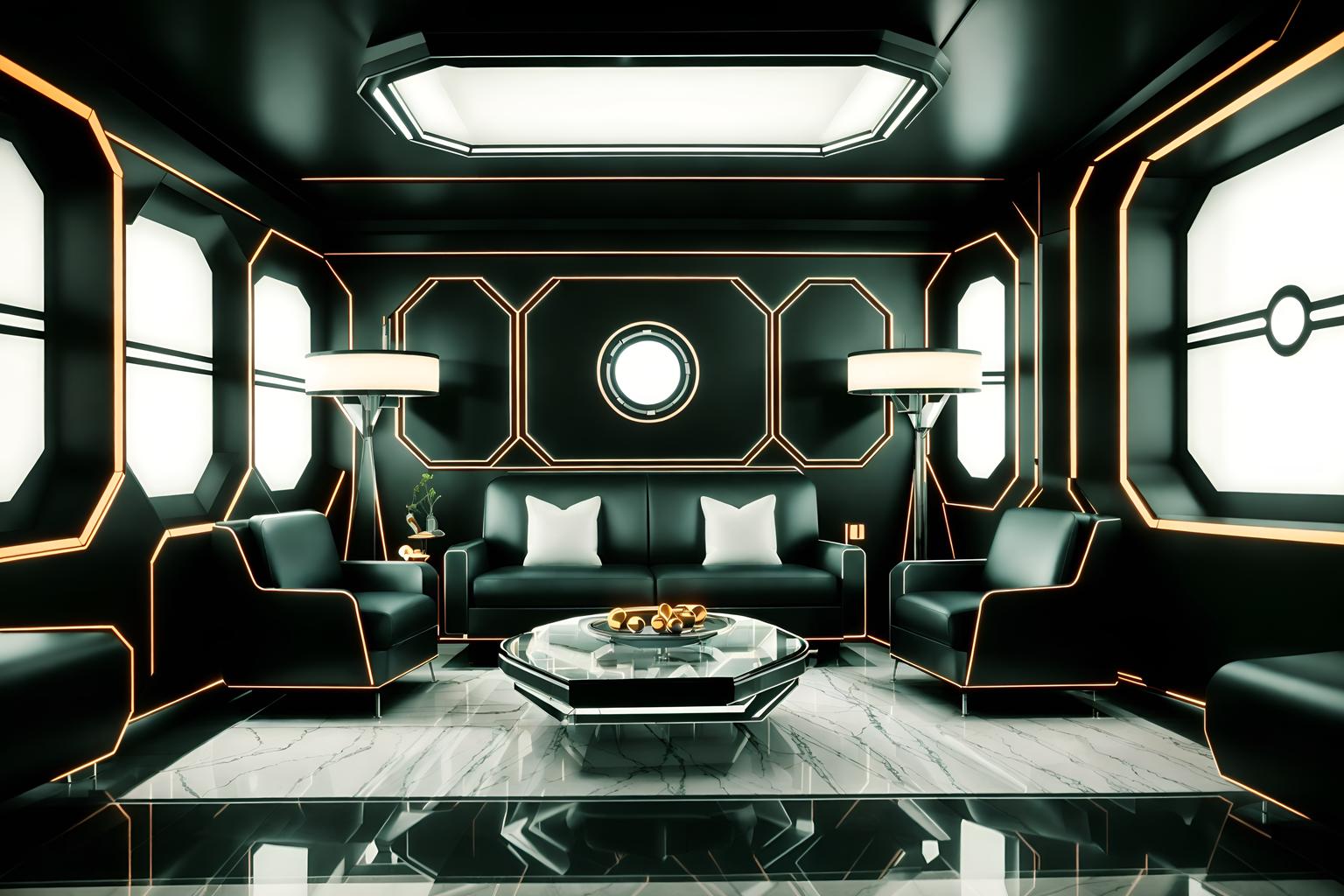 retro futuristic-style (attic interior) . with strong geometric walls and smooth polished marble and smooth marble and futuristic interior and light colors and glass panes and circular shapes and vintage futurism. . cinematic photo, highly detailed, cinematic lighting, ultra-detailed, ultrarealistic, photorealism, 8k. retro futuristic interior design style. masterpiece, cinematic light, ultrarealistic+, photorealistic+, 8k, raw photo, realistic, sharp focus on eyes, (symmetrical eyes), (intact eyes), hyperrealistic, highest quality, best quality, , highly detailed, masterpiece, best quality, extremely detailed 8k wallpaper, masterpiece, best quality, ultra-detailed, best shadow, detailed background, detailed face, detailed eyes, high contrast, best illumination, detailed face, dulux, caustic, dynamic angle, detailed glow. dramatic lighting. highly detailed, insanely detailed hair, symmetrical, intricate details, professionally retouched, 8k high definition. strong bokeh. award winning photo.