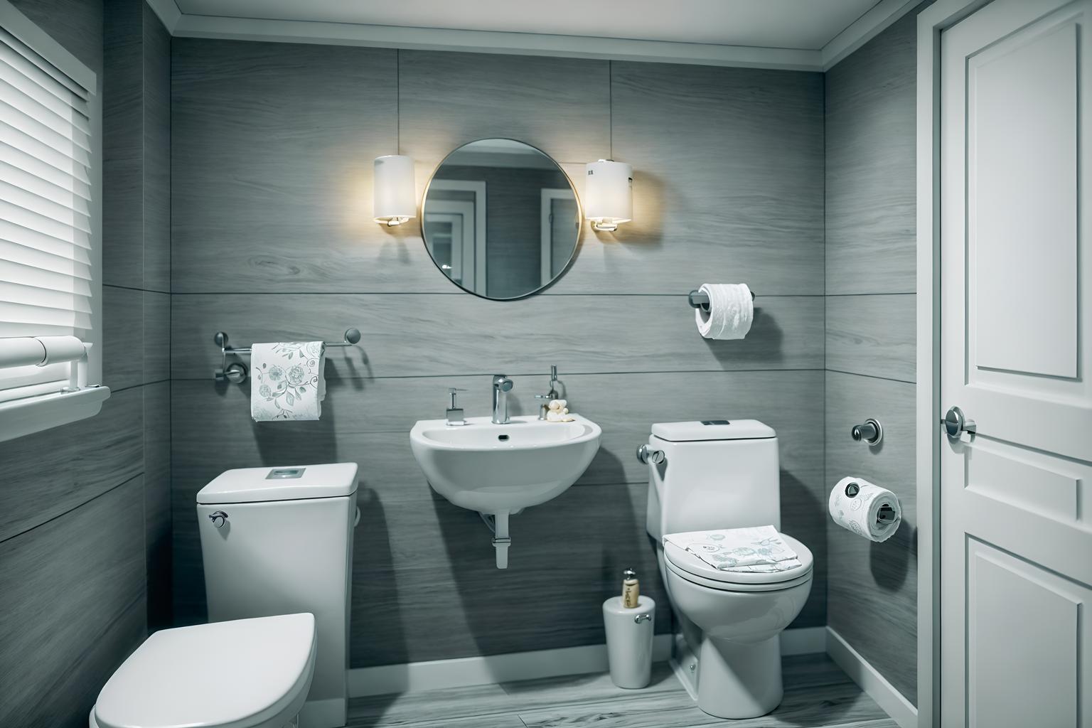 nautical-style (toilet interior) with toilet paper hanger and sink with tap and toilet with toilet seat up and toilet paper hanger. . . cinematic photo, highly detailed, cinematic lighting, ultra-detailed, ultrarealistic, photorealism, 8k. nautical interior design style. masterpiece, cinematic light, ultrarealistic+, photorealistic+, 8k, raw photo, realistic, sharp focus on eyes, (symmetrical eyes), (intact eyes), hyperrealistic, highest quality, best quality, , highly detailed, masterpiece, best quality, extremely detailed 8k wallpaper, masterpiece, best quality, ultra-detailed, best shadow, detailed background, detailed face, detailed eyes, high contrast, best illumination, detailed face, dulux, caustic, dynamic angle, detailed glow. dramatic lighting. highly detailed, insanely detailed hair, symmetrical, intricate details, professionally retouched, 8k high definition. strong bokeh. award winning photo.