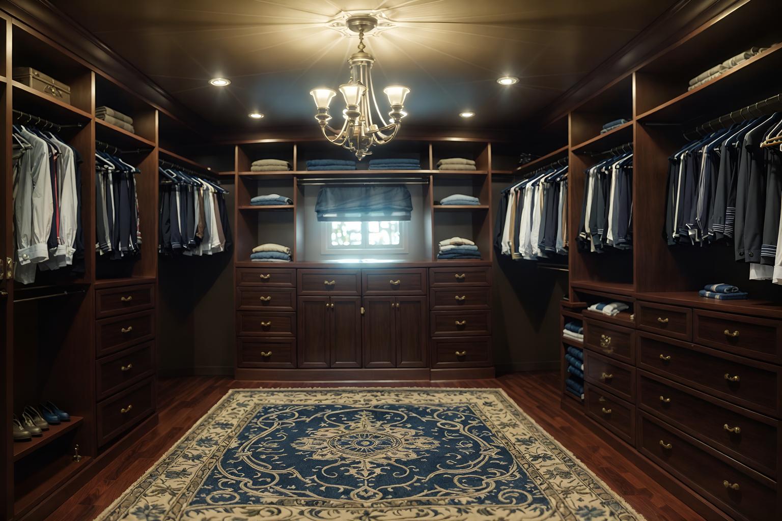 nautical-style (walk in closet interior) . . cinematic photo, highly detailed, cinematic lighting, ultra-detailed, ultrarealistic, photorealism, 8k. nautical interior design style. masterpiece, cinematic light, ultrarealistic+, photorealistic+, 8k, raw photo, realistic, sharp focus on eyes, (symmetrical eyes), (intact eyes), hyperrealistic, highest quality, best quality, , highly detailed, masterpiece, best quality, extremely detailed 8k wallpaper, masterpiece, best quality, ultra-detailed, best shadow, detailed background, detailed face, detailed eyes, high contrast, best illumination, detailed face, dulux, caustic, dynamic angle, detailed glow. dramatic lighting. highly detailed, insanely detailed hair, symmetrical, intricate details, professionally retouched, 8k high definition. strong bokeh. award winning photo.